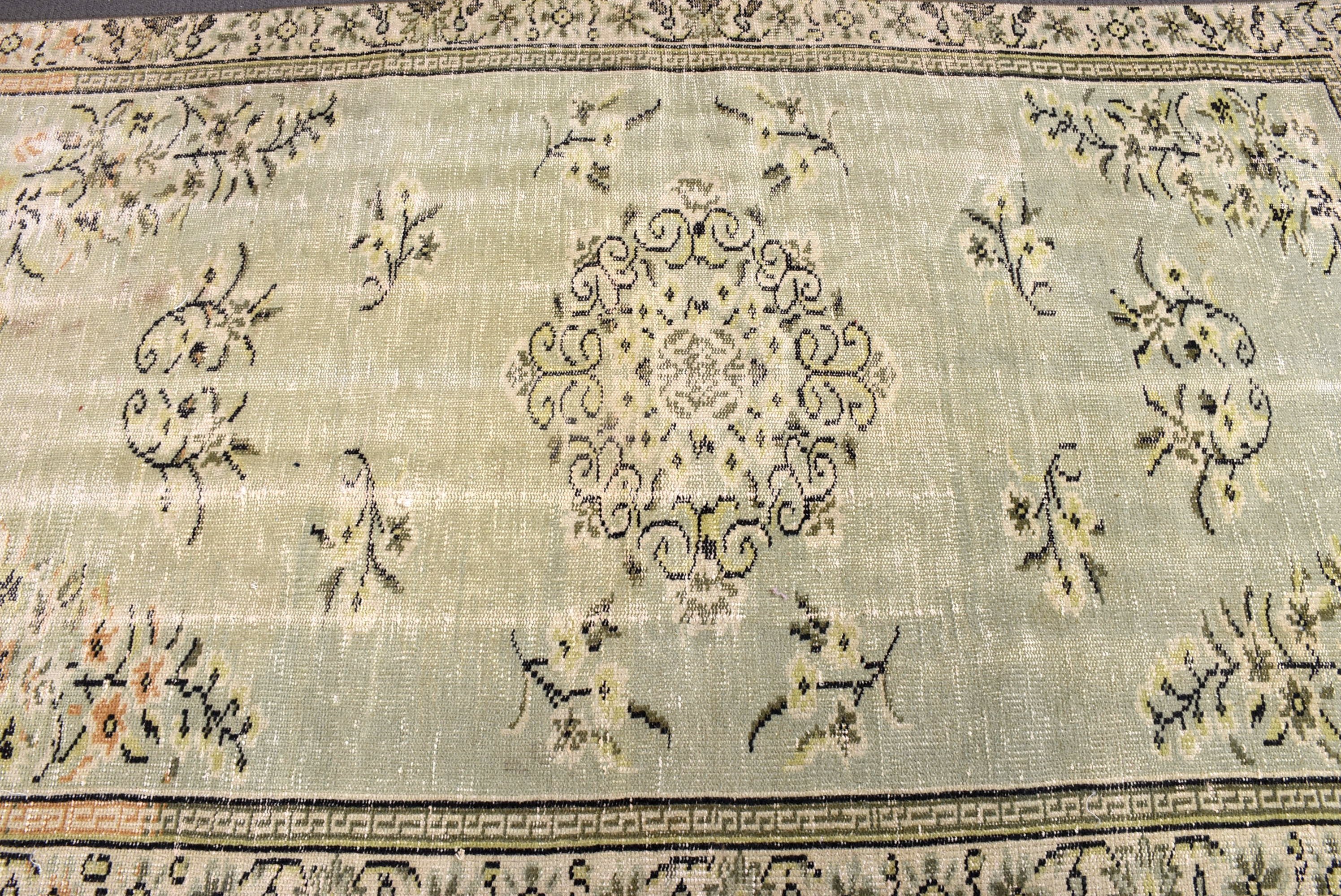 Türk Halıları, Sanatsal Halılar, Vintage Halılar, Yatak Odası Halıları, Fas Halıları, 4.2x6.8 ft Alan Halısı, Yeşil Zemin Halıları, Oushak Alan Halısı, Mutfak Halısı