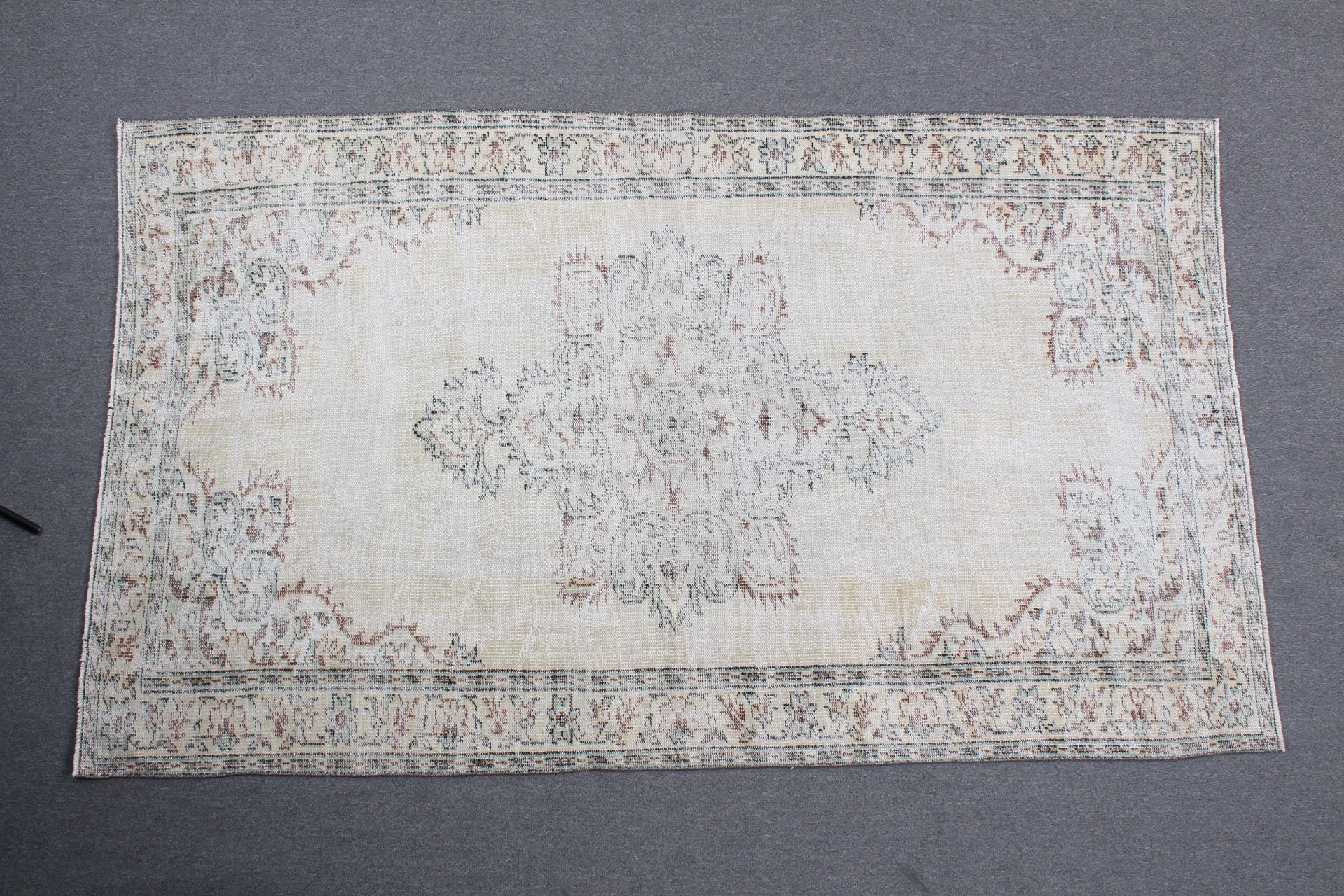 Anadolu Halısı, 5.1x8.6 ft Büyük Halı, Bej Anadolu Halısı, Oturma Odası Halısı, Salon Halısı, Vintage Halılar, Türk Halısı, Yer Halısı, Sanat Halısı