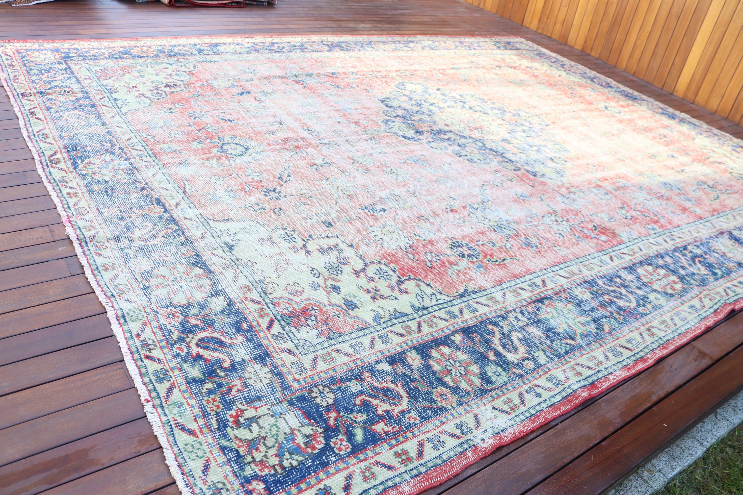 Vintage Halılar, 10.2x12.7 ft Büyük Boy Halı, Yemek Odası Halısı, Salon Halısı, Türk Halısı, Kırmızı Mutfak Halıları, Açıklama Halıları, Ev Dekorasyonu Halıları