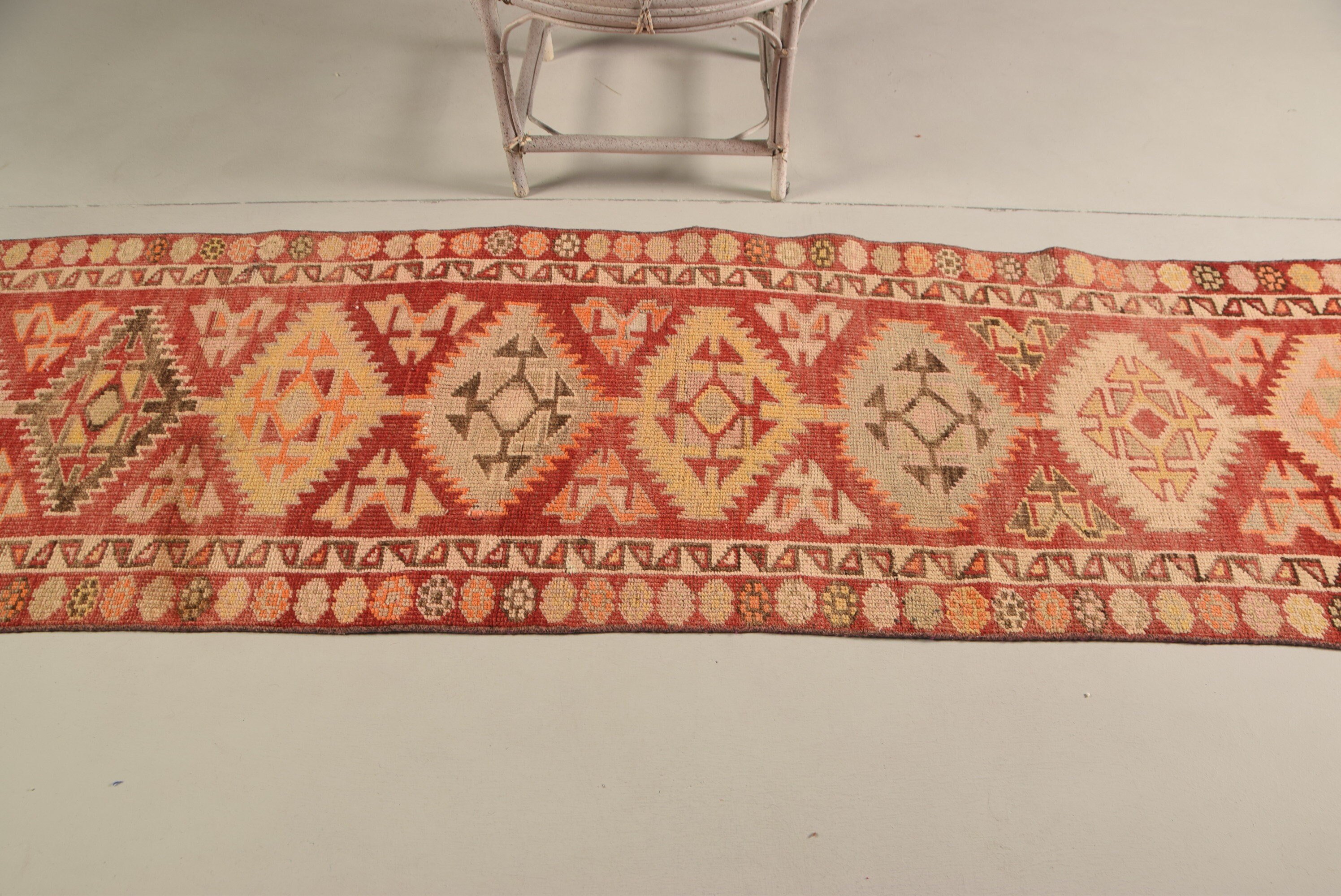 Rugs for Corridor, Designer Rug, Red  2.6x9.5 ft Runner Rugs, Antique Rug, Vintage Rug, Kitchen Rug, Turkish Rug, Bedroom Rugs