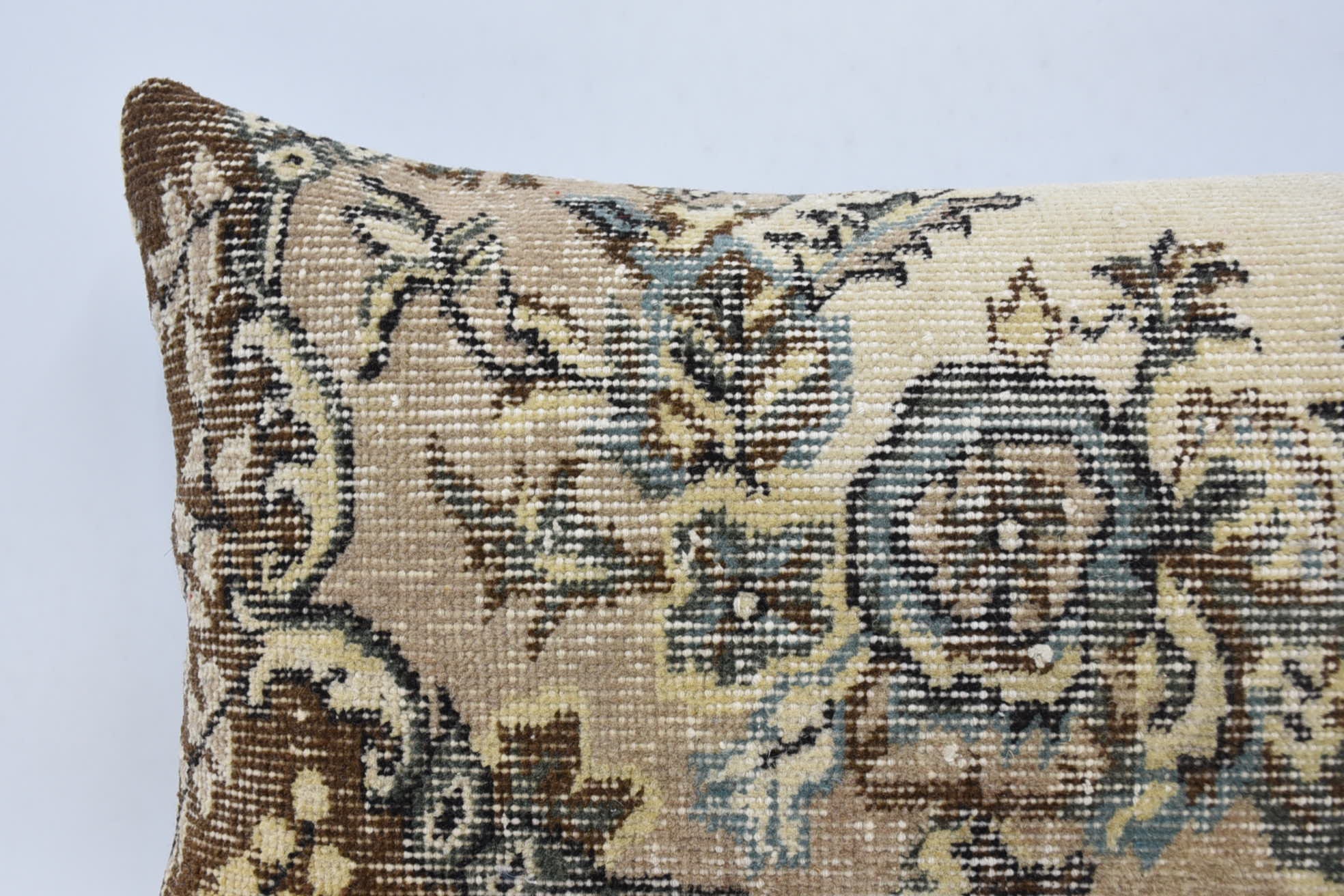 16"x24" Brown Pillow Sham, Boho Pillow, Throw Kilim Pillow, Turkish Rugs Cushion Case, Wool Kilim Pillow Pillow, Boho Pillow Sham Cover