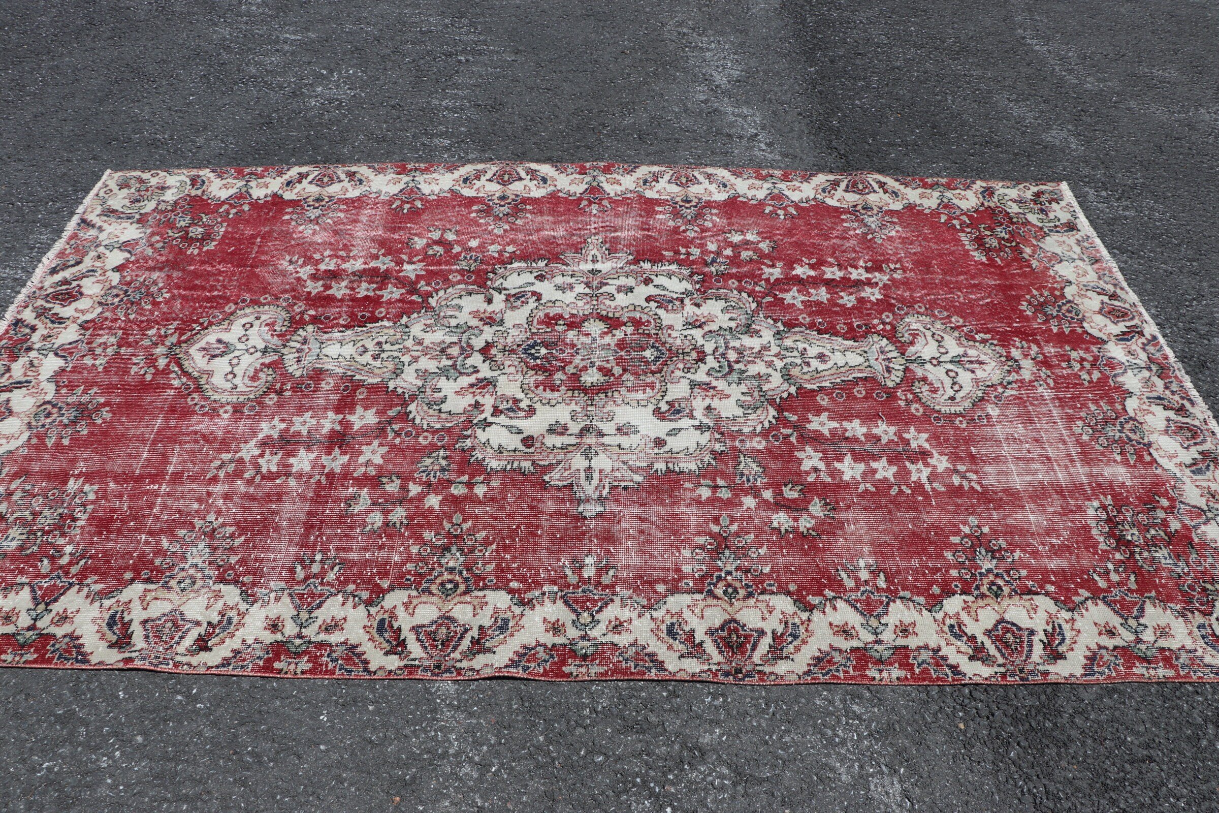 Dining Room Rug, Bedroom Rug, Oushak Rug, 5.4x9.1 ft Large Rug, Cool Rug, Vintage Rug, Red Moroccan Rugs, Outdoor Rugs, Turkish Rug