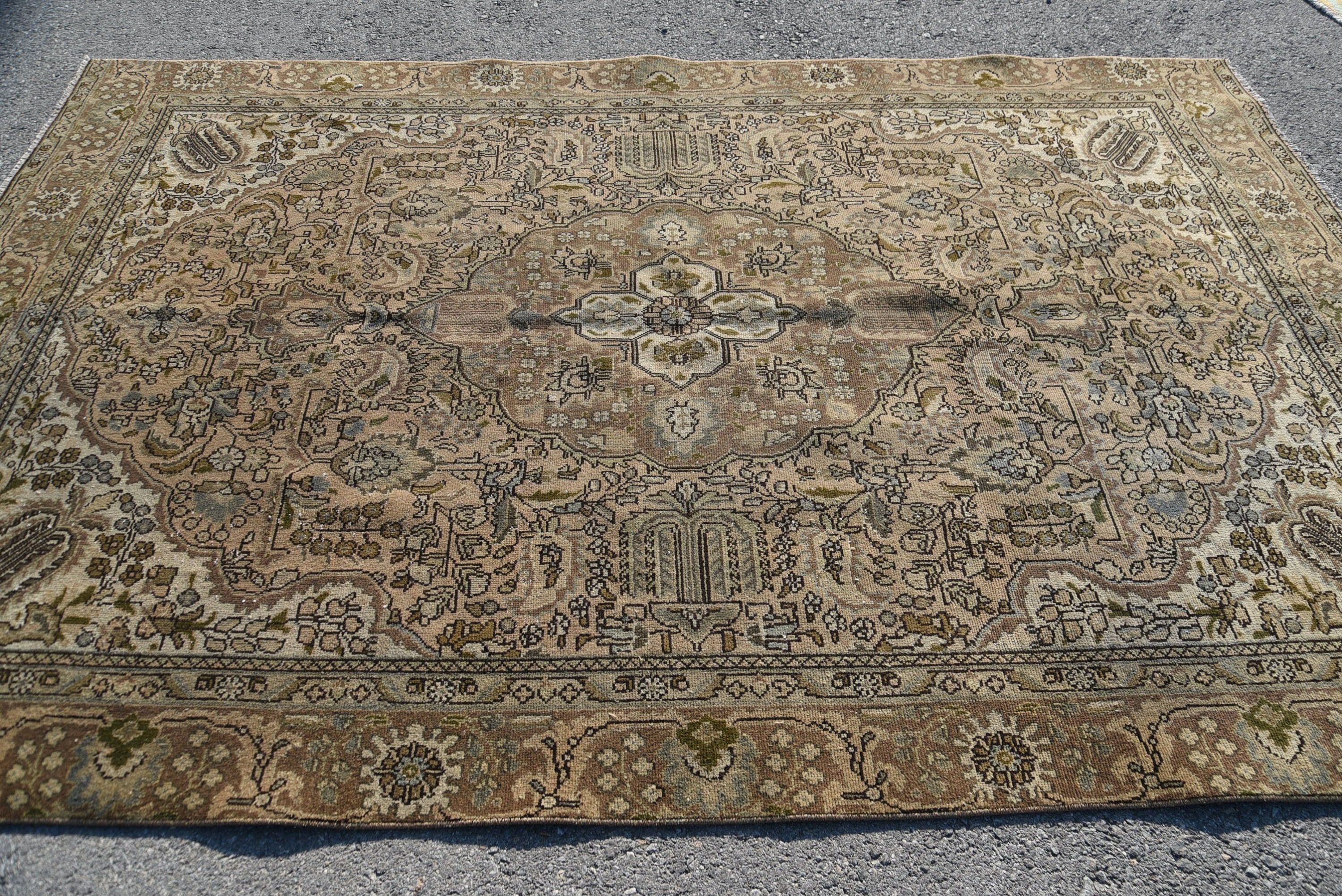 Yatak Odası Halısı, 6x9.3 ft Büyük Halı, Vintage Halı, Ev Dekor Halısı, Oturma Odası Halıları, Parlak Halı, Türk Halısı, Renkli Halı, Yemek Odası Halısı