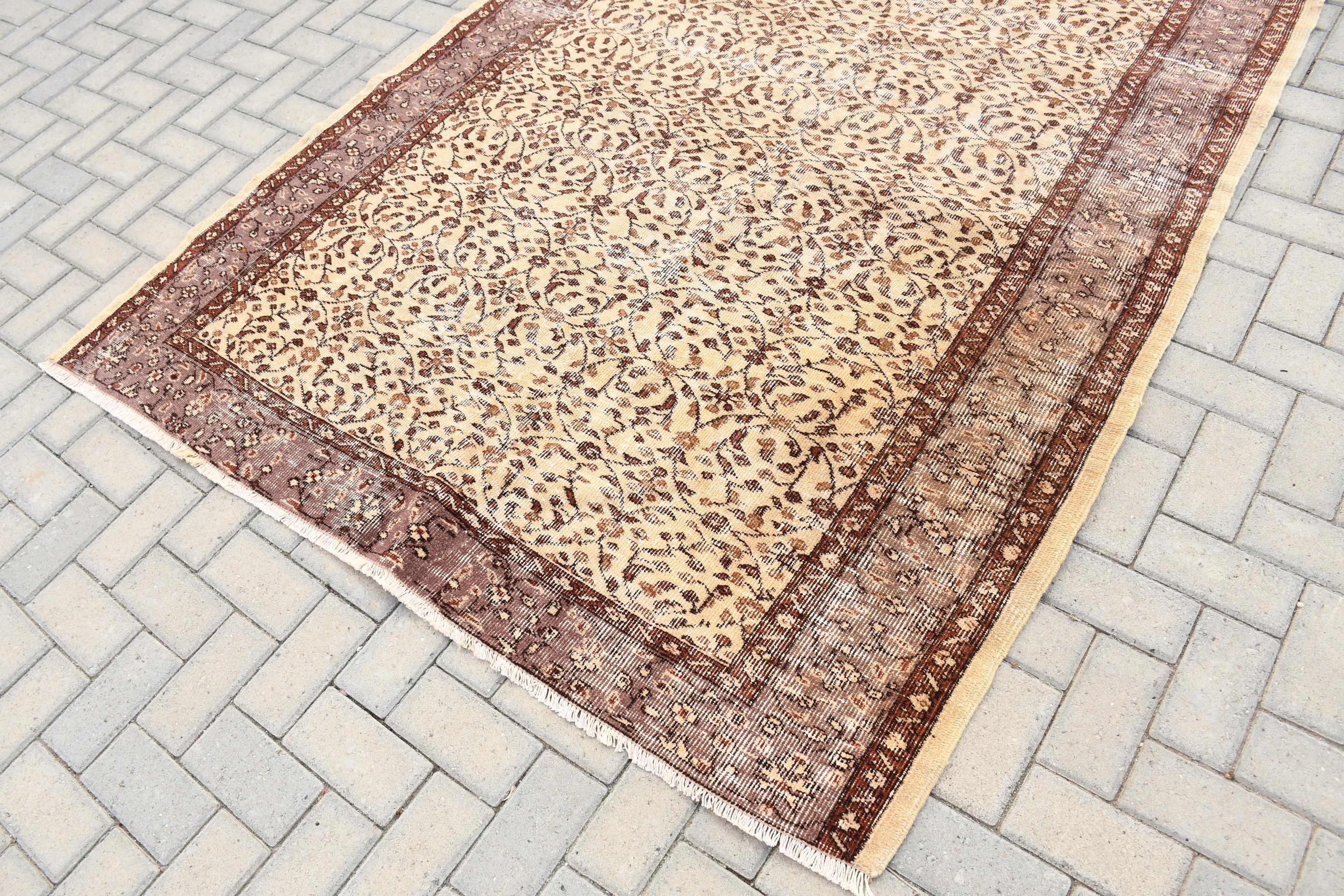 Bedroom Rug, Rugs for Bedroom, Home Decor Rug, Vintage Rug, Wool Rugs, 5.5x8.3 ft Large Rugs, Beige Oushak Rug, Turkish Rug, Salon Rug