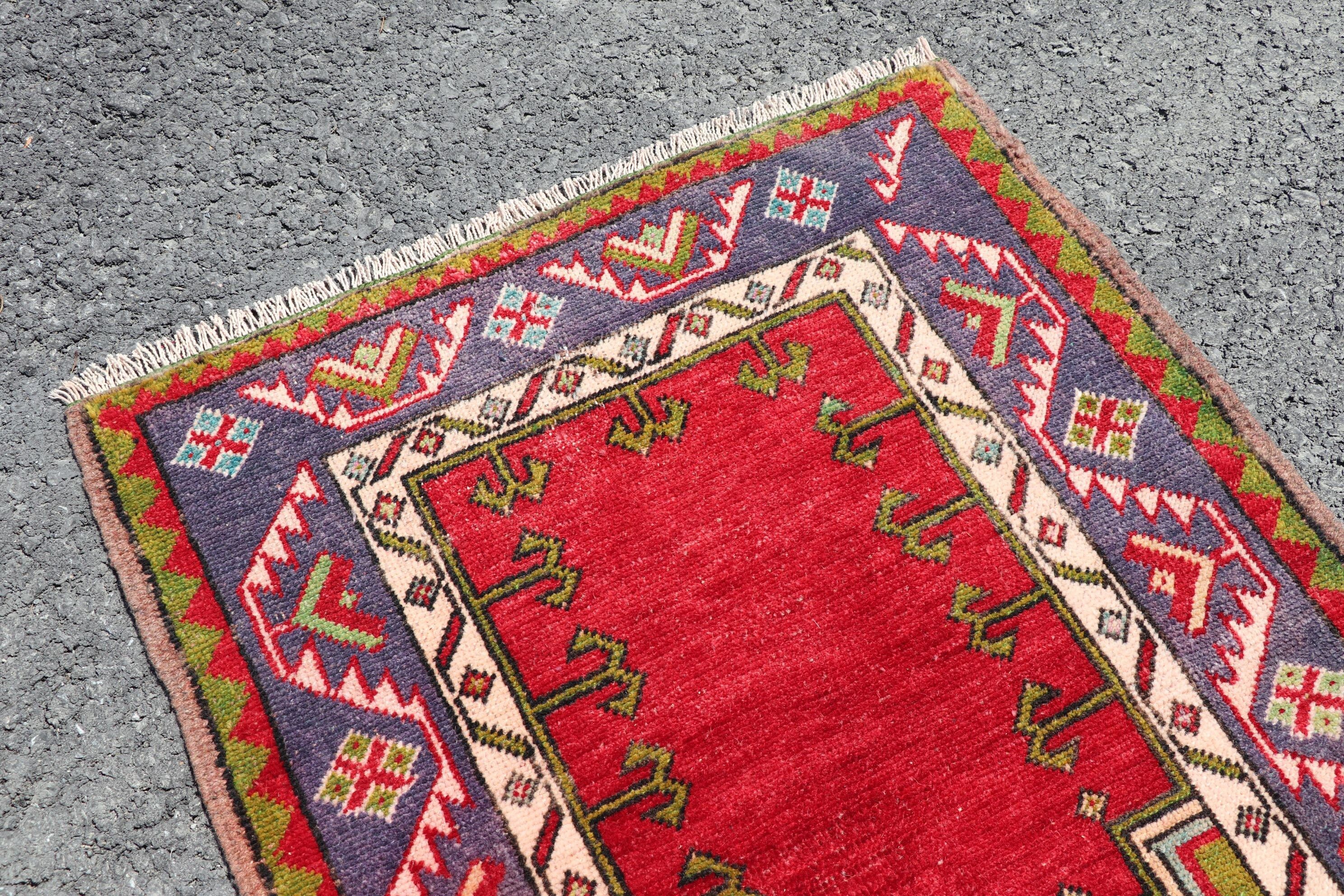 Floor Rugs, Entry Rug, Red Anatolian Rugs, Kitchen Rugs, Vintage Rugs, Cute Rug, Anatolian Rugs, Kilim, 2.3x3.8 ft Small Rugs, Turkish Rugs