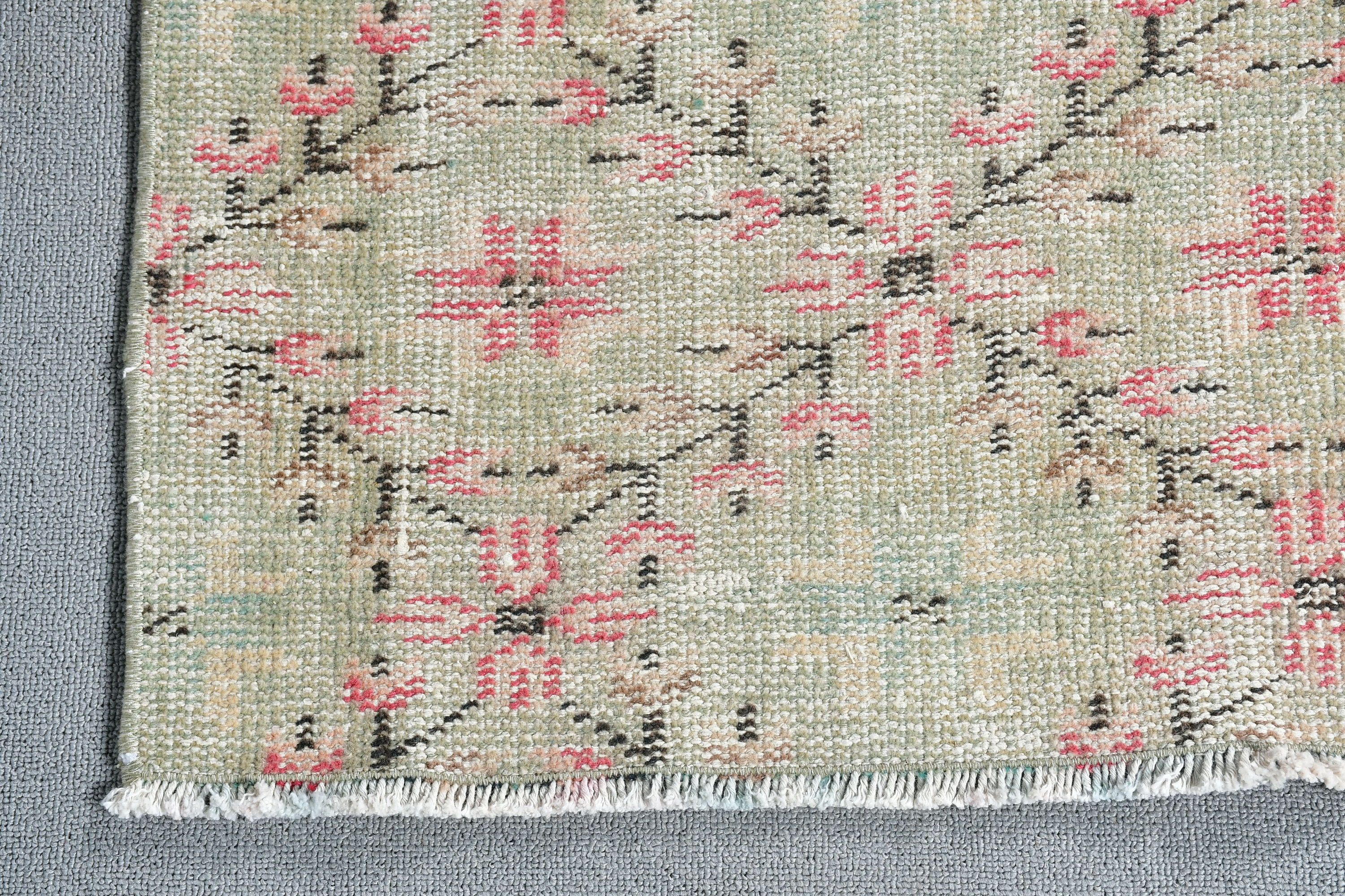 Home Decor Rug, Corridor Rugs, Green Cool Rug, Vintage Rugs, Hallway Rugs, Kitchen Rug, Distressed Rug, 2.6x8.4 ft Runner Rug, Turkish Rug