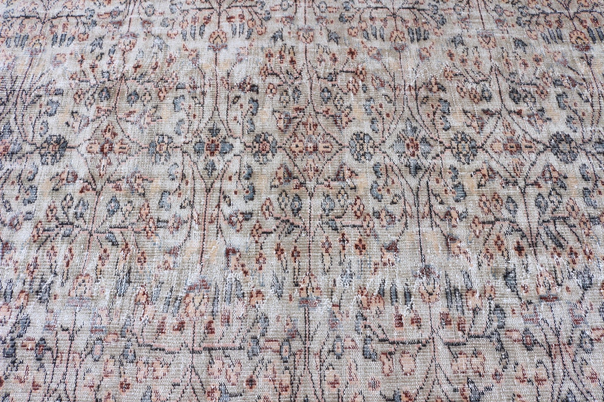 Yer Halıları, Antika Halı, Yatak Odası Halısı, Mutfak Halısı, Türk Halıları, Mavi Oushak Halısı, 4,8x6,6 ft Alan Halısı, Vintage Halı, Oryantal Halı