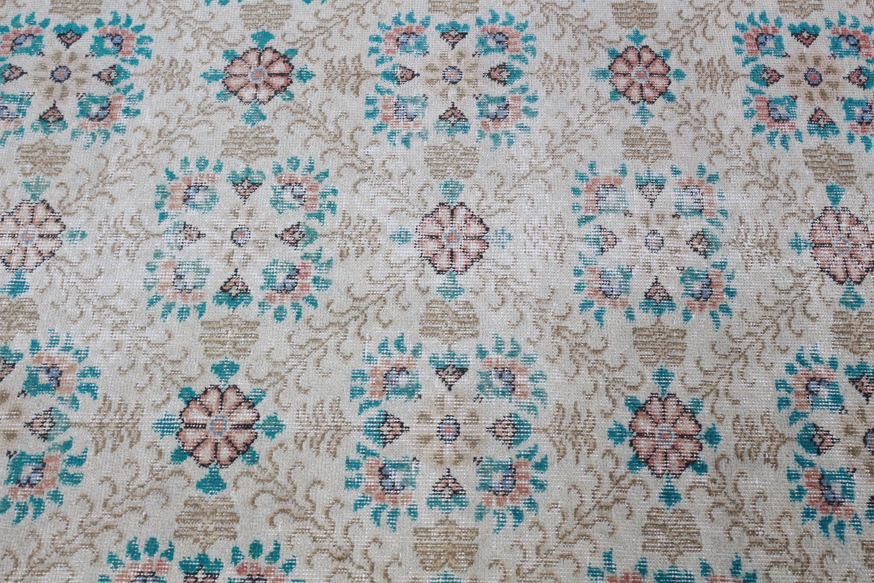 Turkish Rugs, Vintage Decor Rug, Beige Bedroom Rug, Vintage Rug, Rugs for Entry, Kitchen Rug, 3.7x6 ft Accent Rug, Floor Rug