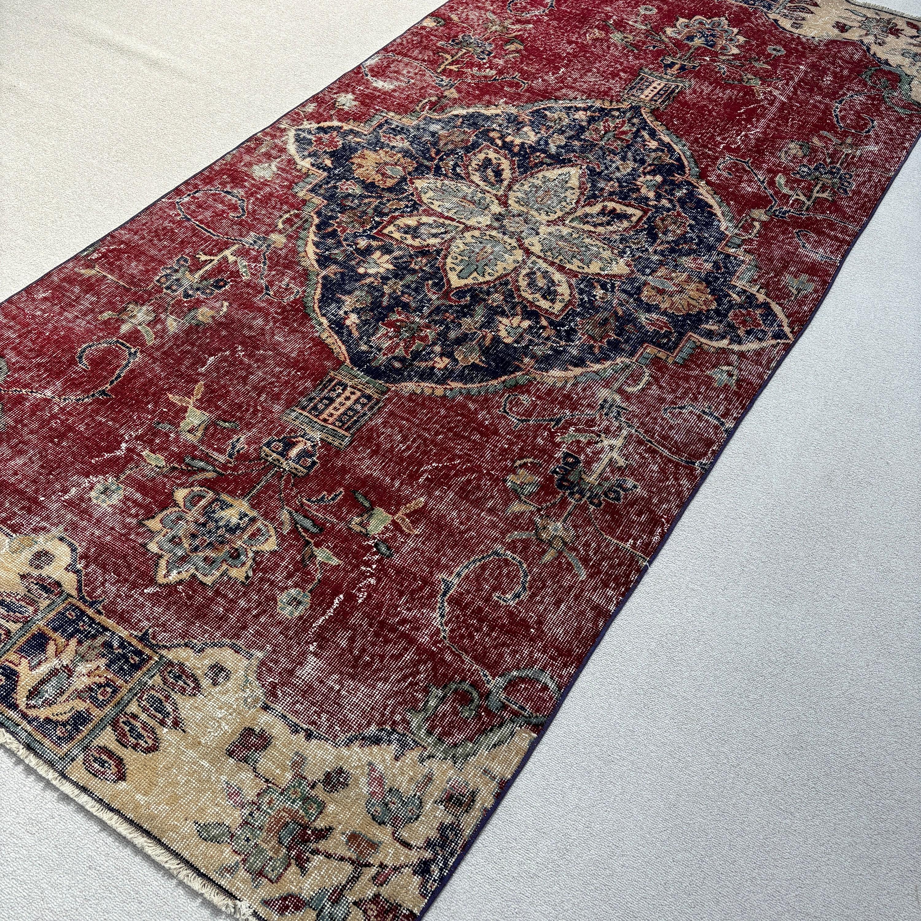 Turkish Rugs, Turkey Rugs, Oriental Rug, Kitchen Rugs, Vintage Rug, Antique Rug, Red  4.3x7.7 ft Area Rugs, Floor Rug