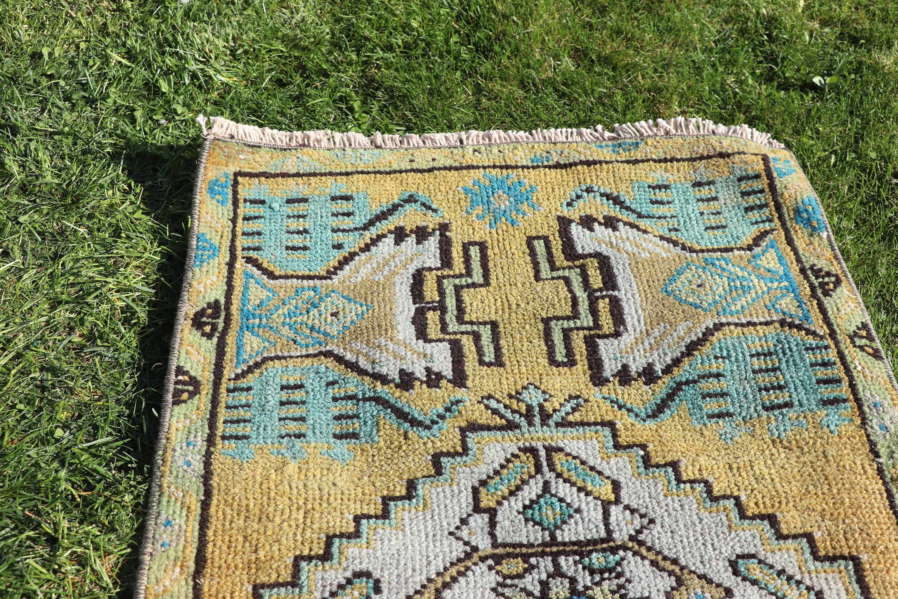 Kitchen Rugs, Modern Rug, 1.6x3.3 ft Small Rug, Car Mat Rug, Nursery Rugs, Vintage Rugs, Turkish Rug, Yellow Kitchen Rugs, Oushak Rug