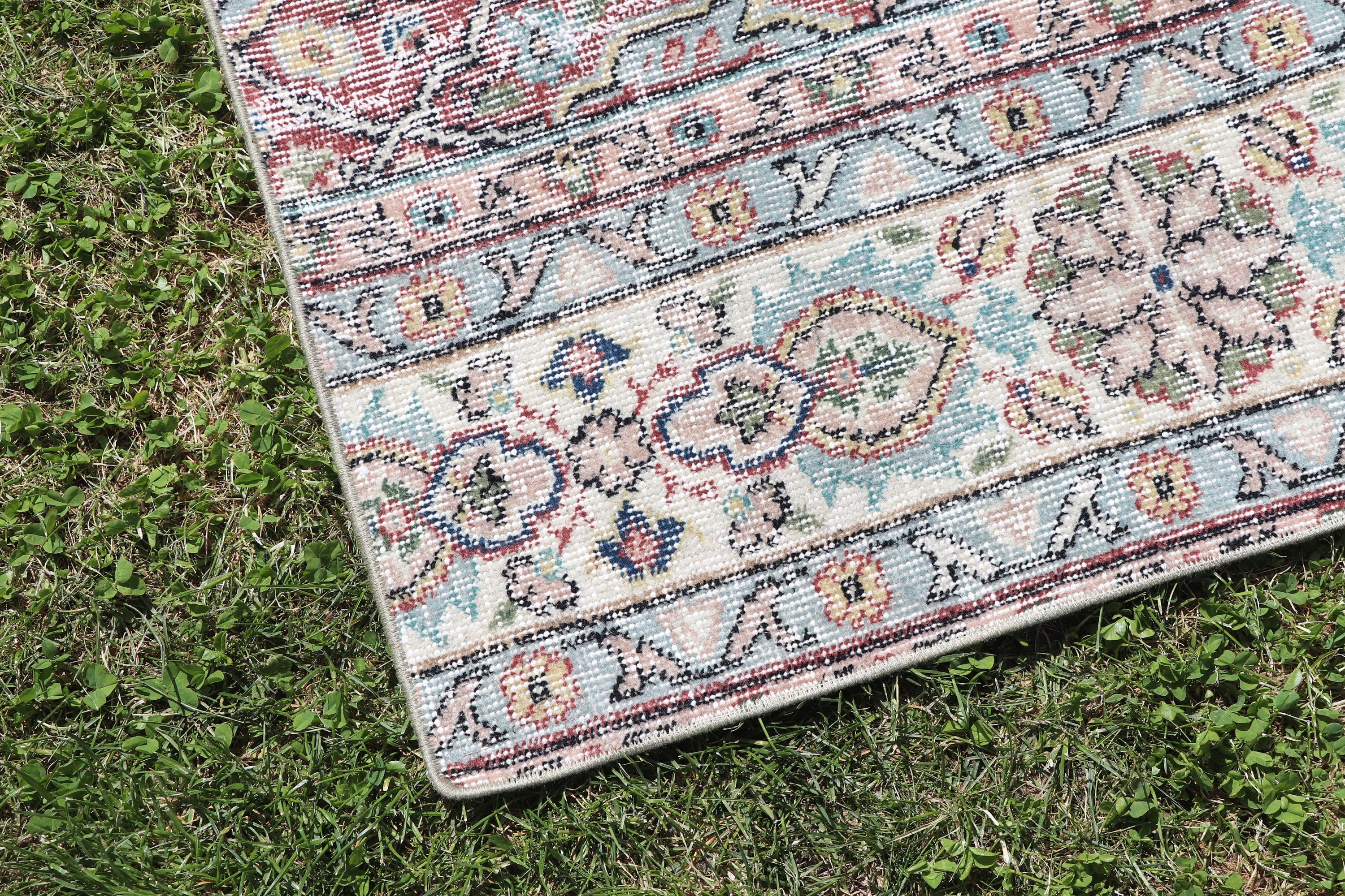 Blue Moroccan Rug, Turkish Rugs, 2.3x6.7 ft Runner Rugs, Oriental Rug, Home Decor Rug, Vintage Runner Rugs, Vintage Rug, Stair Rug