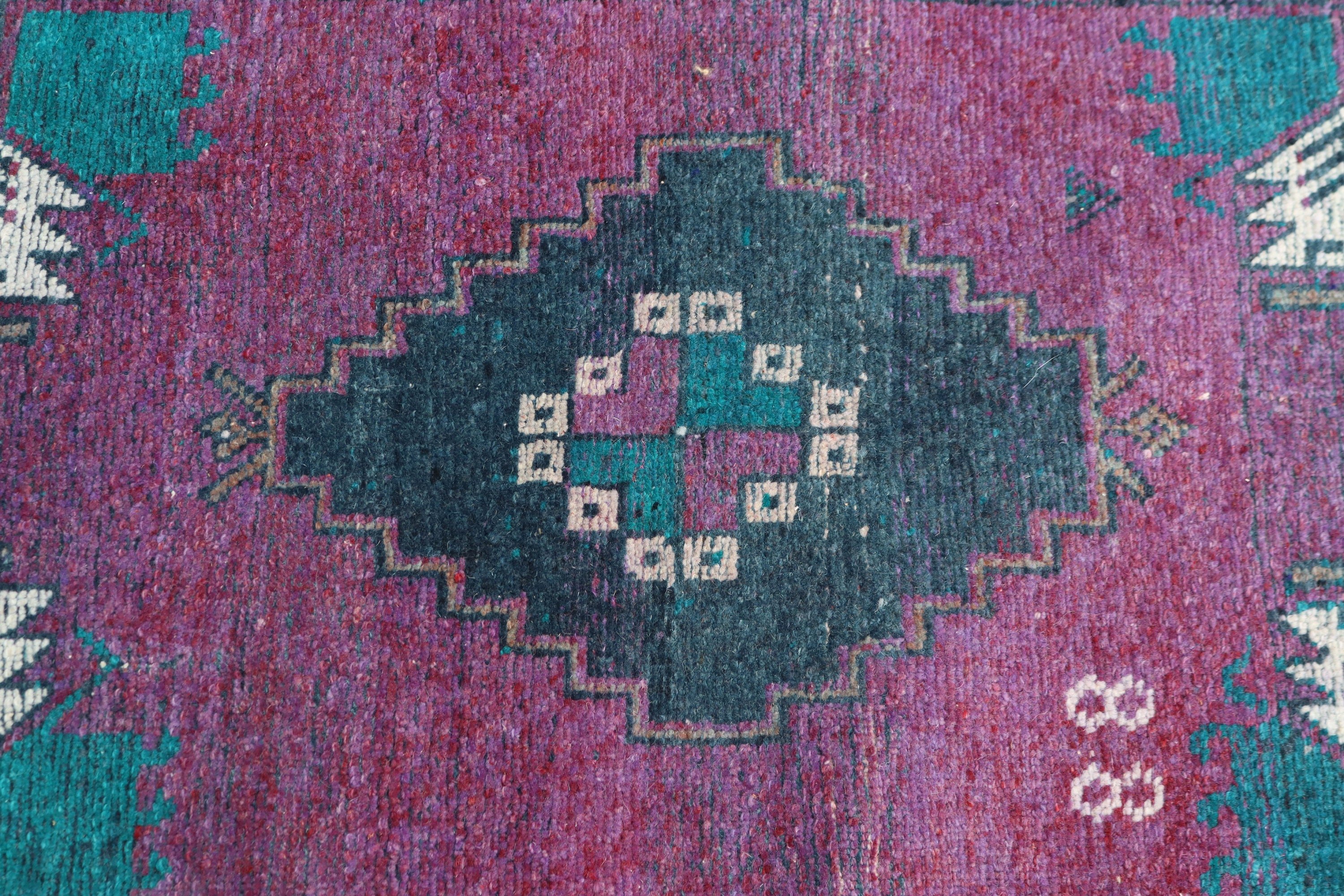 Turkish Rug, Small Vintage Rugs, Bathroom Rugs, 1.5x3.5 ft Small Rugs, Floor Rug, Purple Cool Rugs, Luxury Rugs, Vintage Rug, Oriental Rug