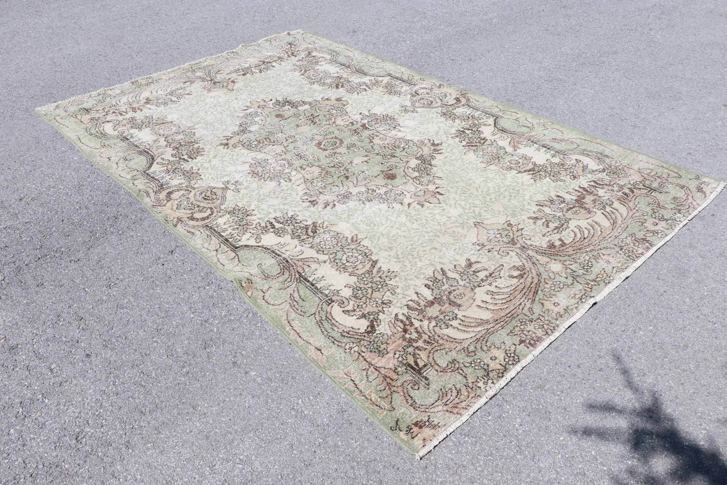 Rugs for Salon, Dining Room Rug, Bedroom Rug, Dorm Rug, Turkish Rugs, 6.4x9.9 ft Large Rugs, Anatolian Rug, Beige Moroccan Rug, Vintage Rug