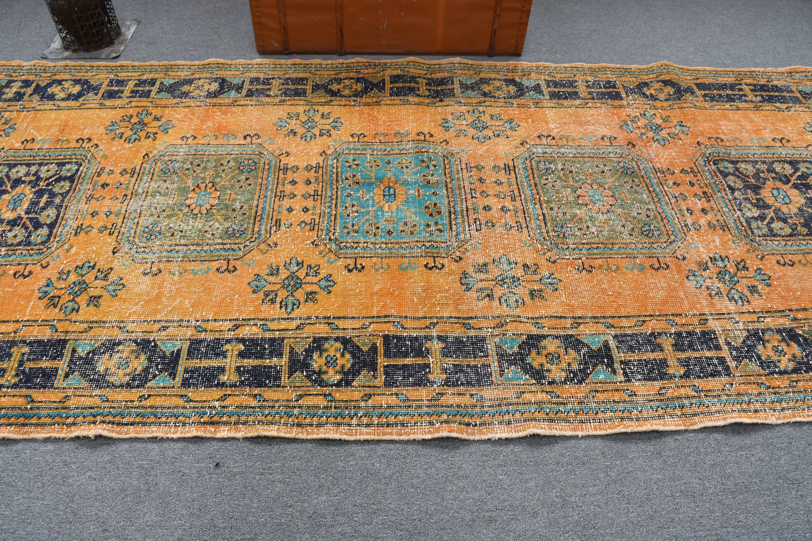 Living Room Rugs, Aztec Rugs, 4.7x11.1 ft Large Rugs, Floor Rug, Antique Rug, Rugs for Salon, Dining Room Rug, Turkish Rug, Vintage Rugs