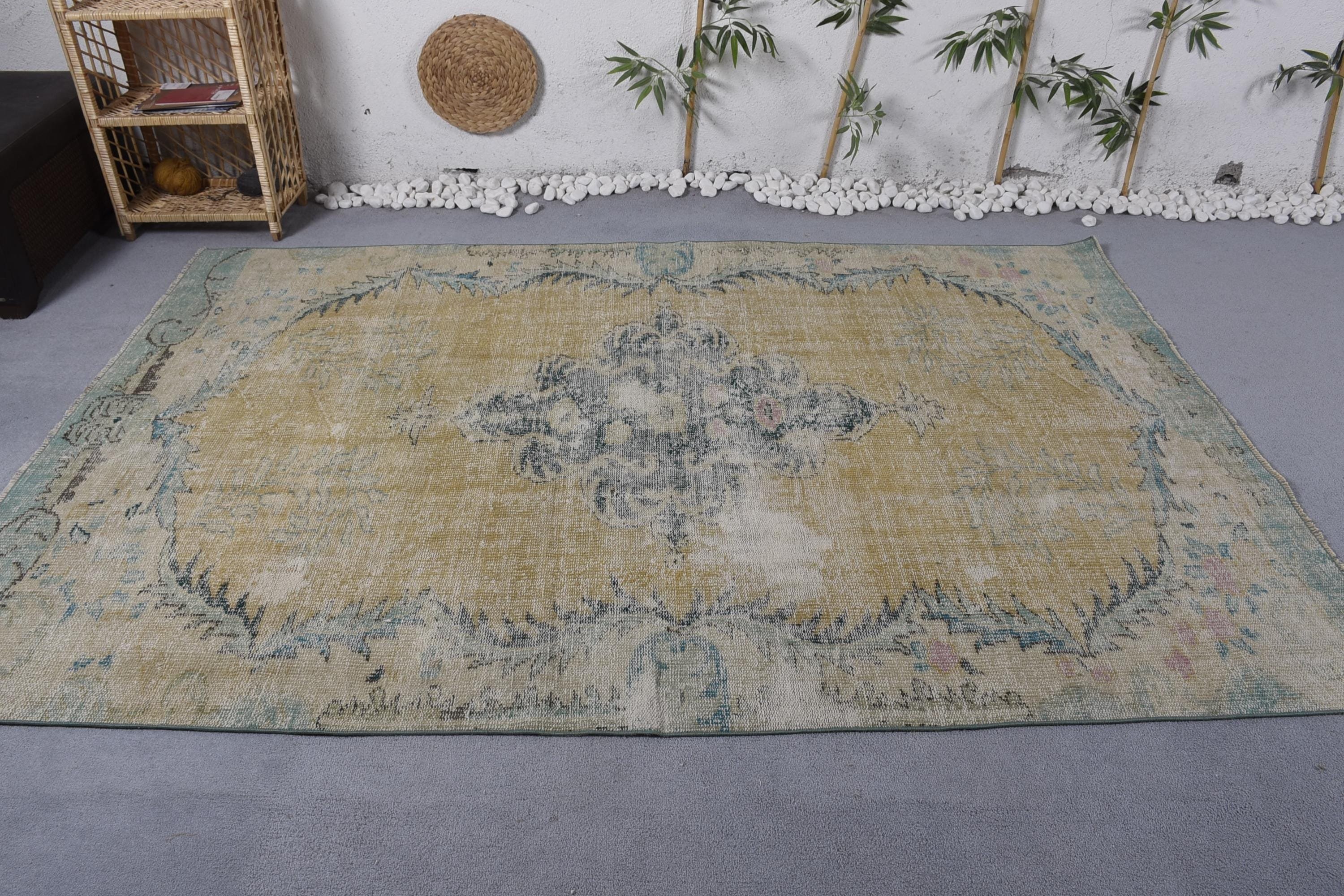 Salon Halıları, Yemek Odası Halısı, Geometrik Halılar, Turuncu Yatak Odası Halısı, Türk Halısı, Vintage Halı, Havalı Halılar, El Yapımı Halılar, 5,8x8,6 ft Büyük Halı