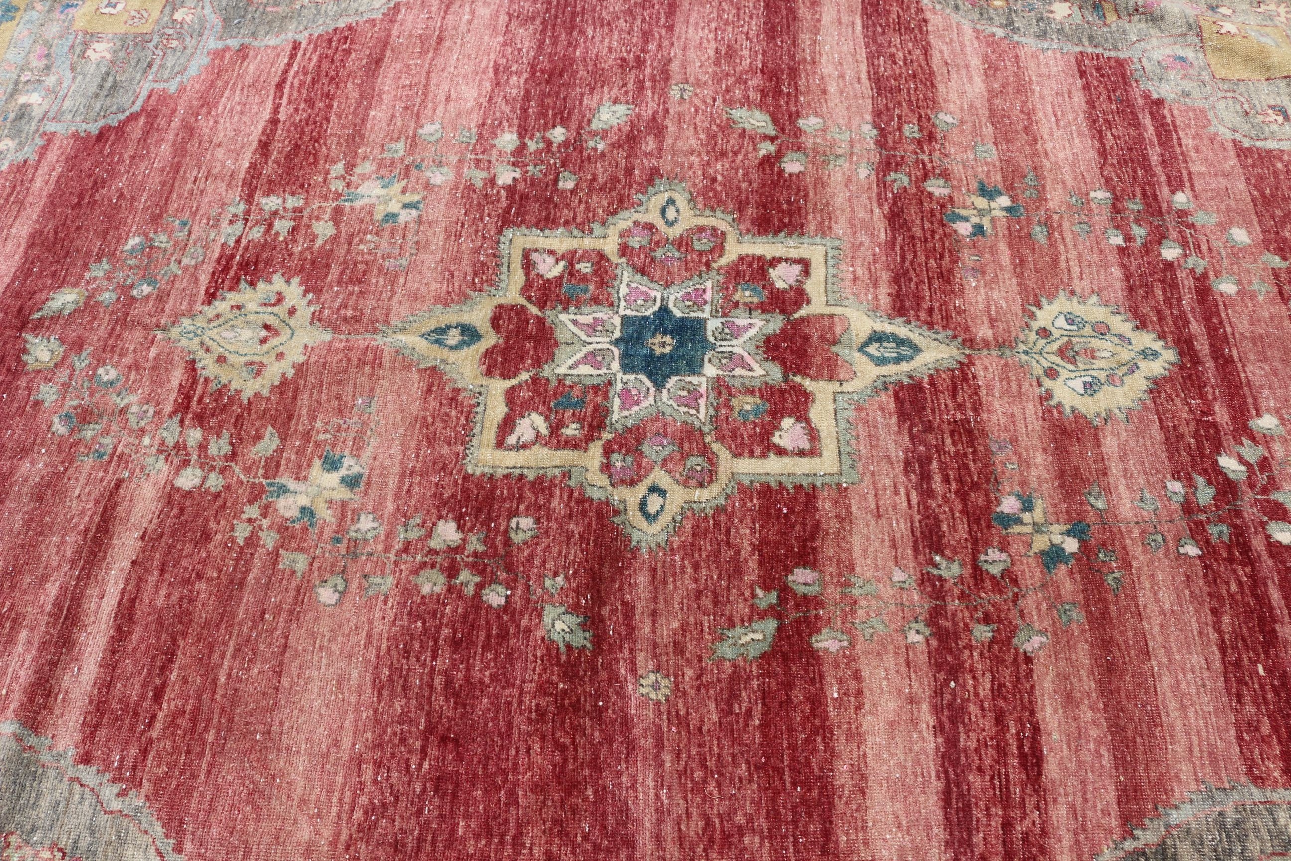 Red Anatolian Rug, Moroccan Rug, 6.1x8.3 ft Large Rugs, Dining Room Rugs, Salon Rug, Aesthetic Rug, Floor Rugs, Turkish Rug, Vintage Rug