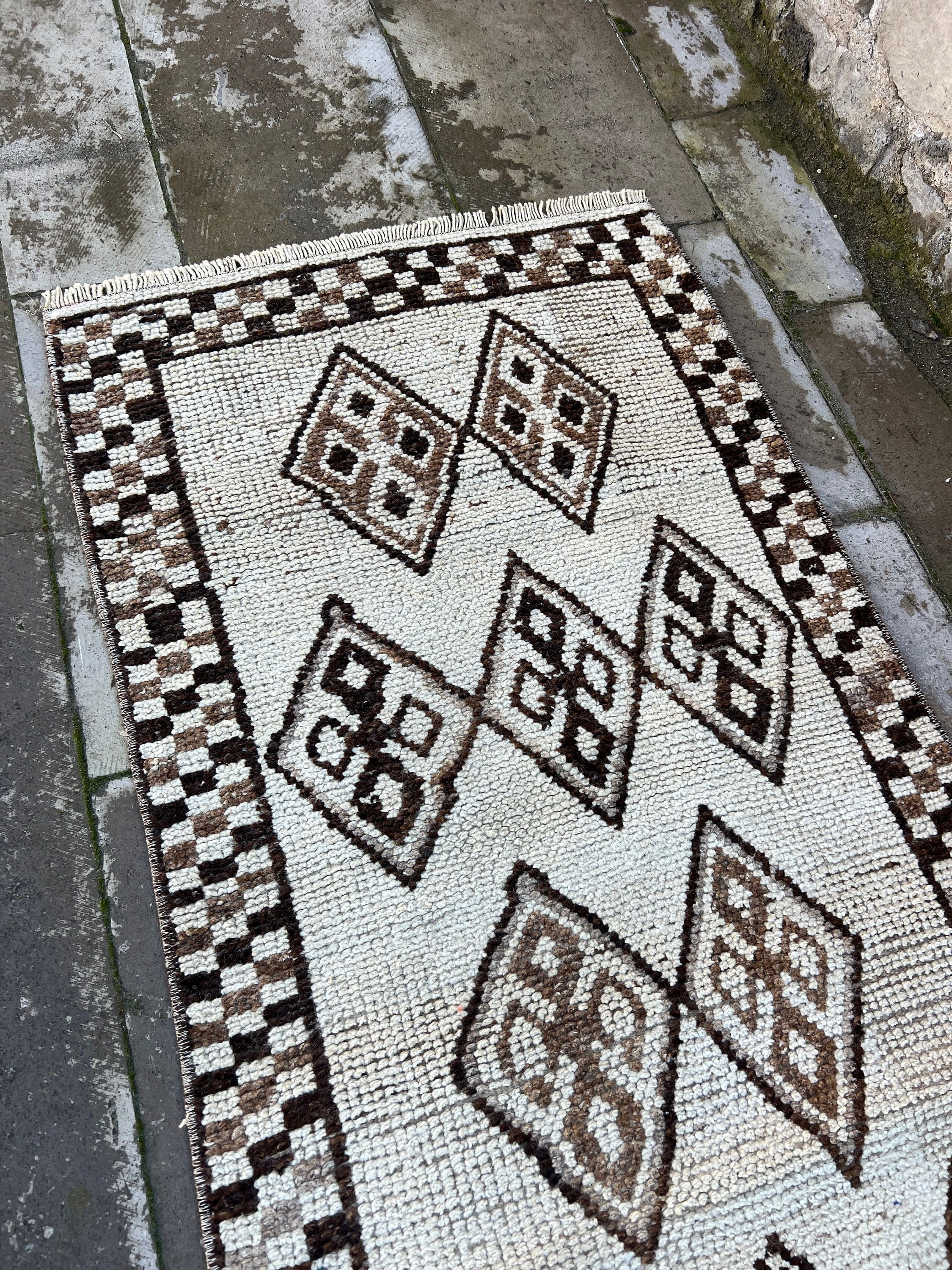 Kitchen Rug, 2.4x11.4 ft Runner Rugs, Beige Antique Rug, Vintage Rug, Rugs for Hallway, Oushak Rug, Turkish Rugs, Hallway Rug, Muted Rugs