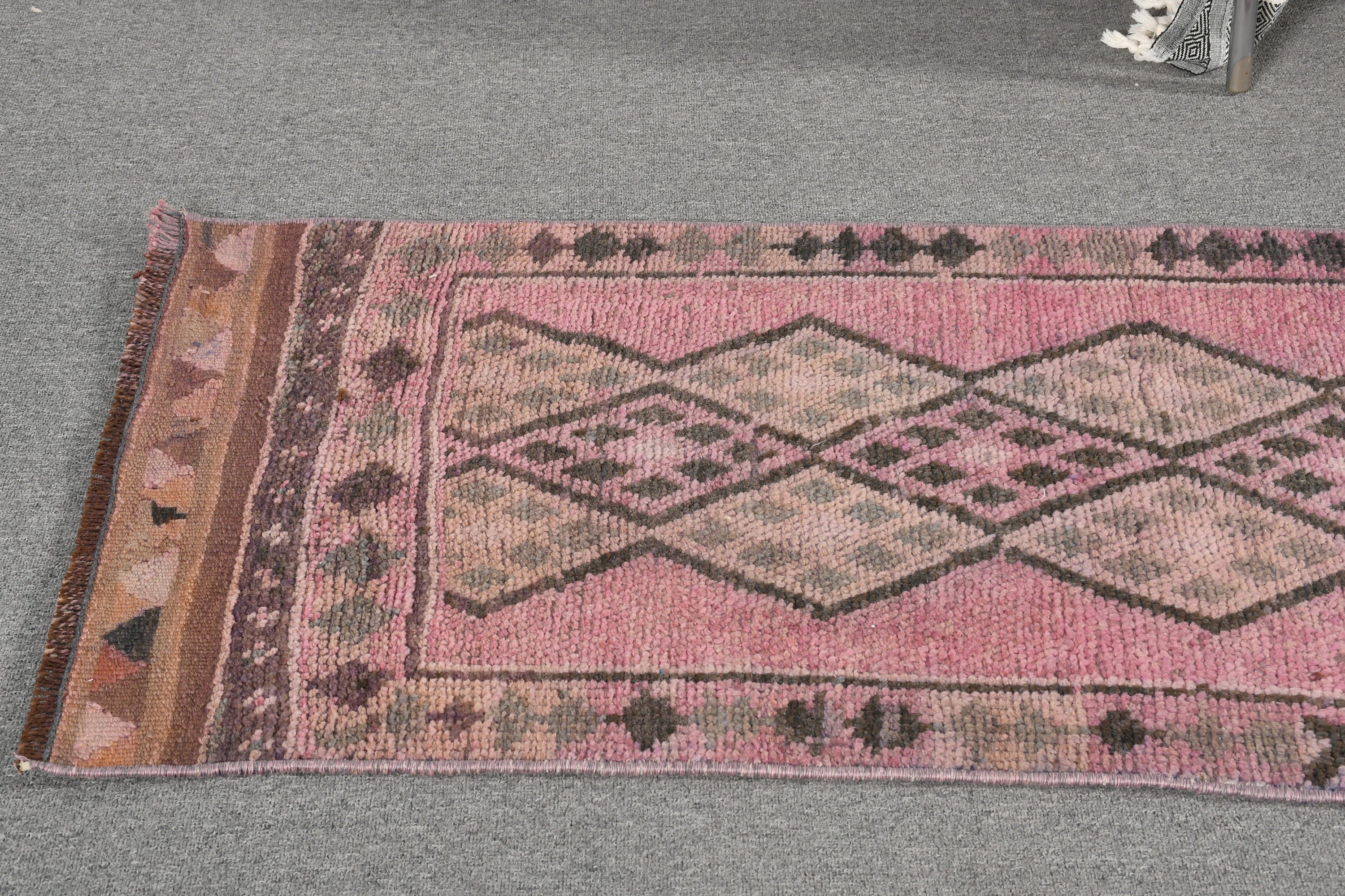 Türk Halısı, Oushak Halıları, Koridor Halısı, Vintage Halılar, Estetik Halı, Mor 2.1x12.8 ft Koşucu Halıları, Merdiven Halısı