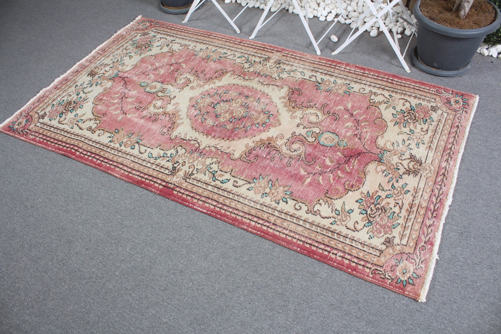 Natural Rugs, Rugs for Kitchen, Indoor Rugs, Oriental Rug, Vintage Rug, Anatolian Rug, Turkish Rugs, Pink  3.9x6.6 ft Area Rug