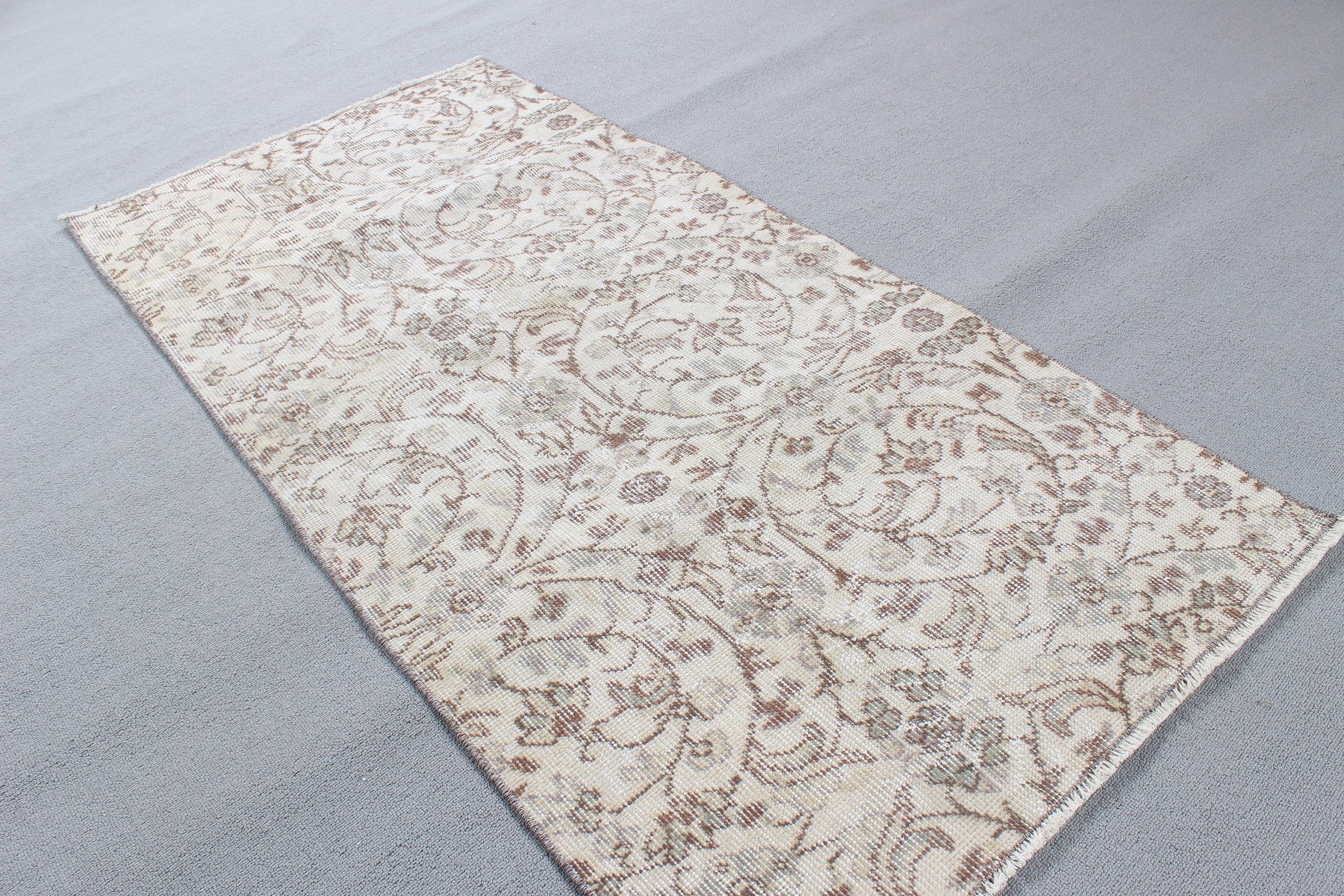 Turkish Rug, 2.5x5 ft Small Rugs, Flatweave Rug, Small Boho Rugs, Small Vintage Rug, Beige Boho Rugs, Vintage Rug