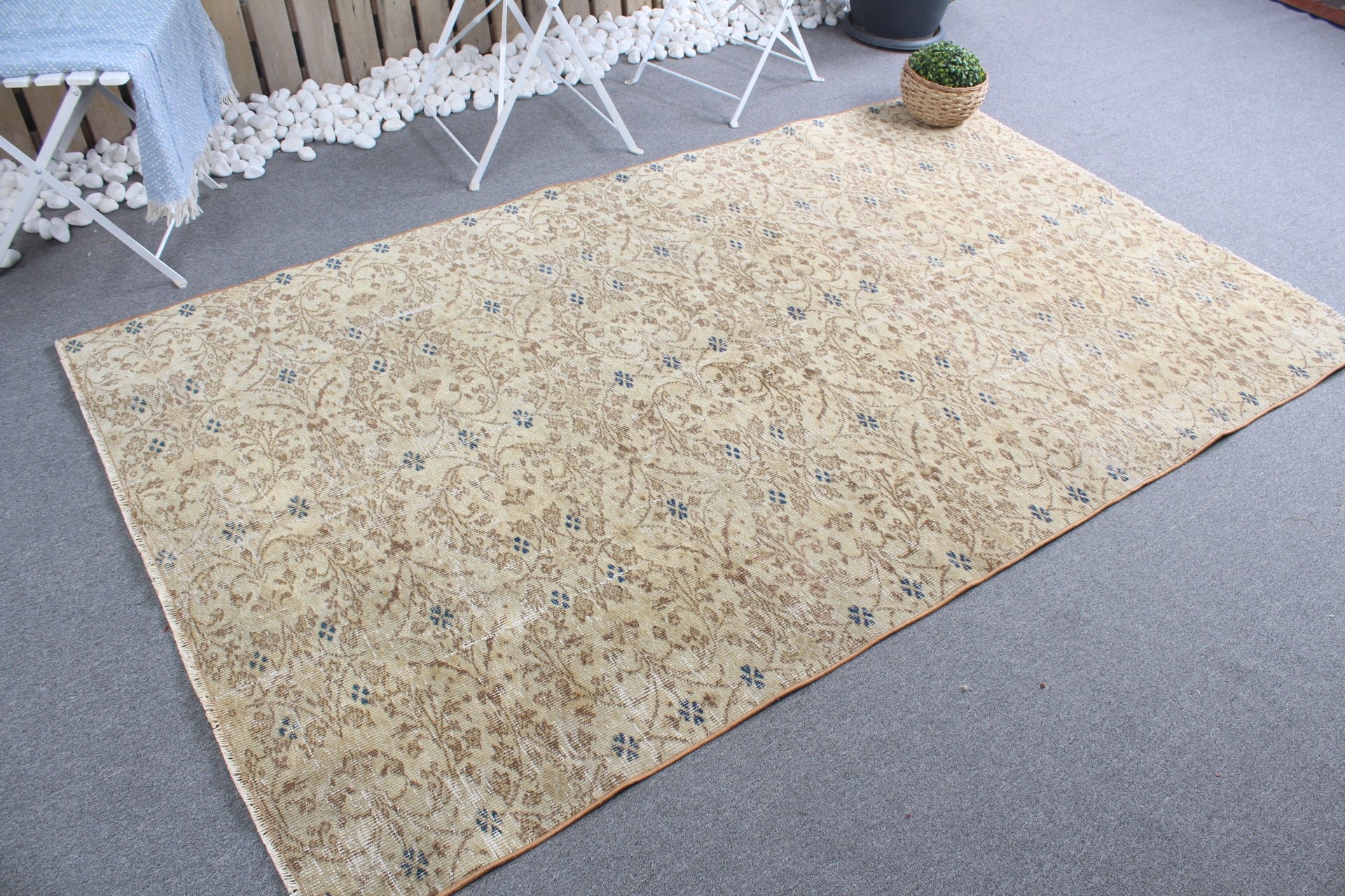 Beige Floor Rug, Home Decor Rug, Vintage Rug, Floor Rugs, Indoor Rugs, 4.6x7.7 ft Area Rug, Living Room Rug, Flatweave Rugs, Turkish Rugs