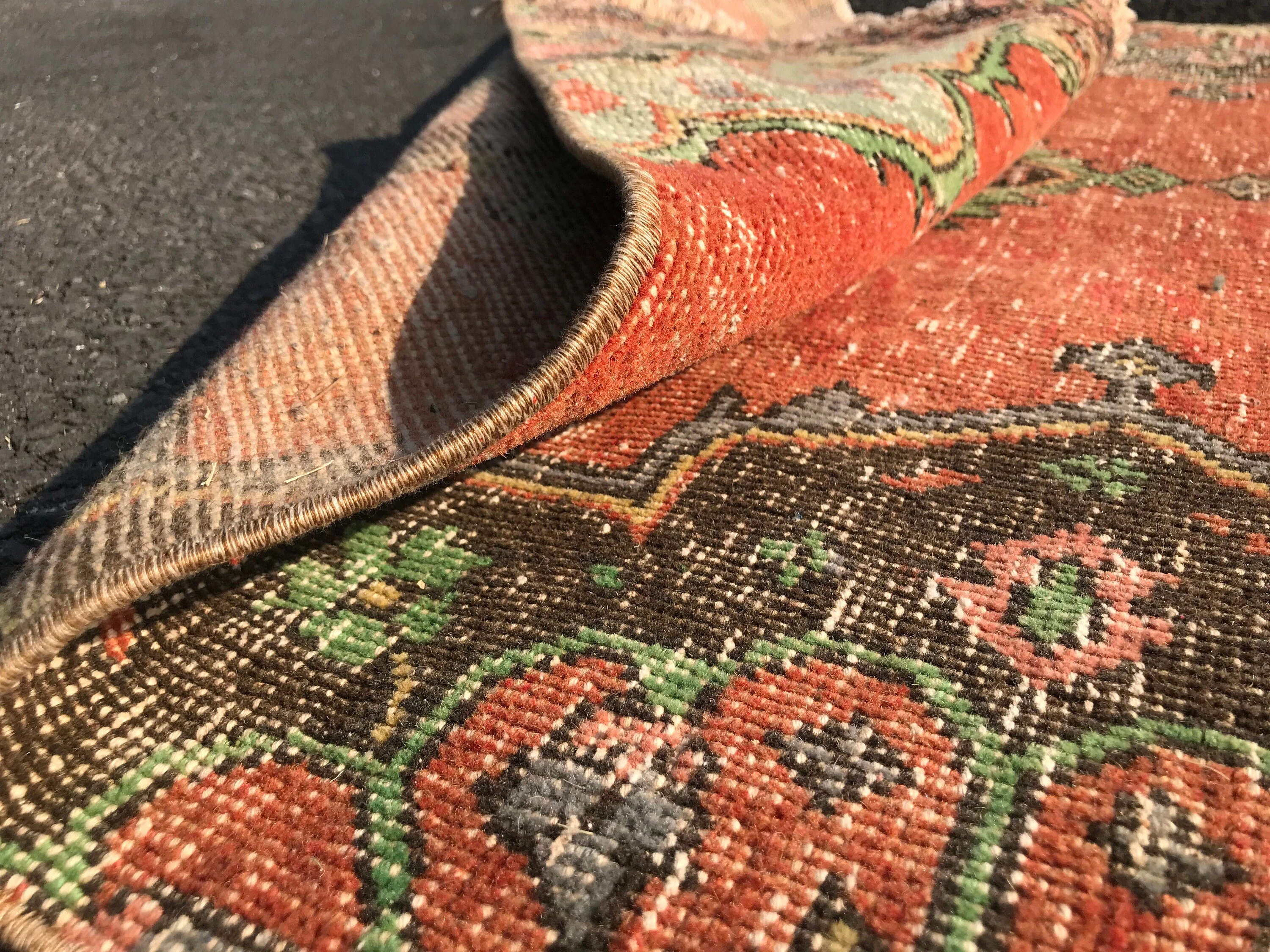 Red Kitchen Rug, Antique Rug, Rugs for Runner, 3.1x12.7 ft Runner Rug, Oushak Rug, Vintage Rug, Turkish Rugs, Hallway Rug, Corridor Rug