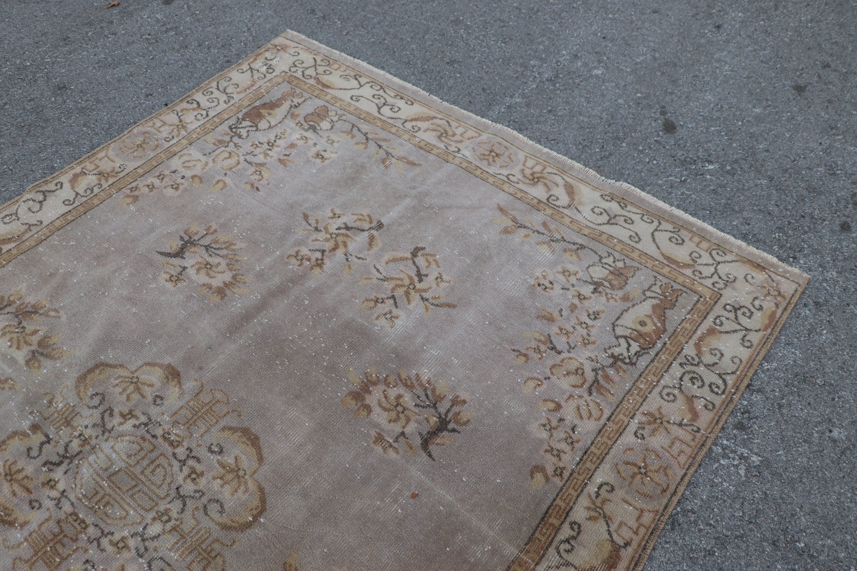 Vintage Rugs, Wool Rug, 5.6x8.6 ft Large Rug, Moroccan Rugs, Retro Rug, Turkish Rug, Brown Oriental Rugs, Living Room Rug, Dining Room Rug