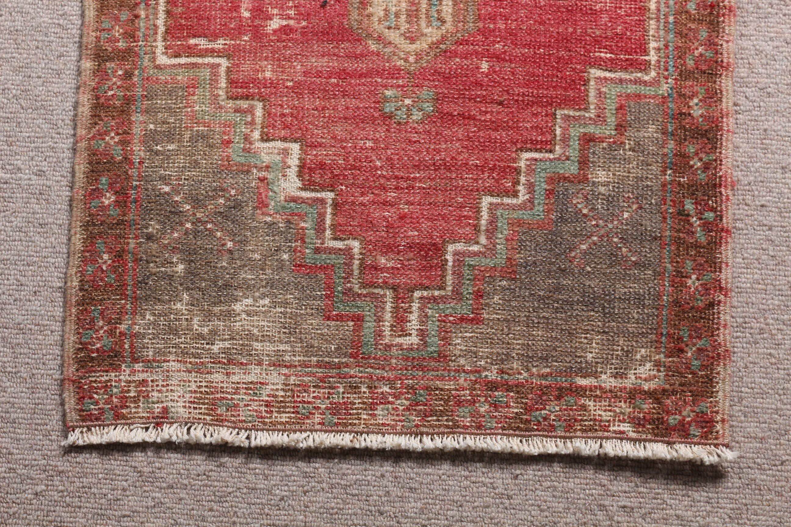 1.8x3 ft Small Rug, Bathroom Rugs, Door Mat Rugs, Floor Rugs, Oushak Rug, Rugs for Bath, Turkish Rug, Cute Rugs, Vintage Rug, Red Cool Rugs