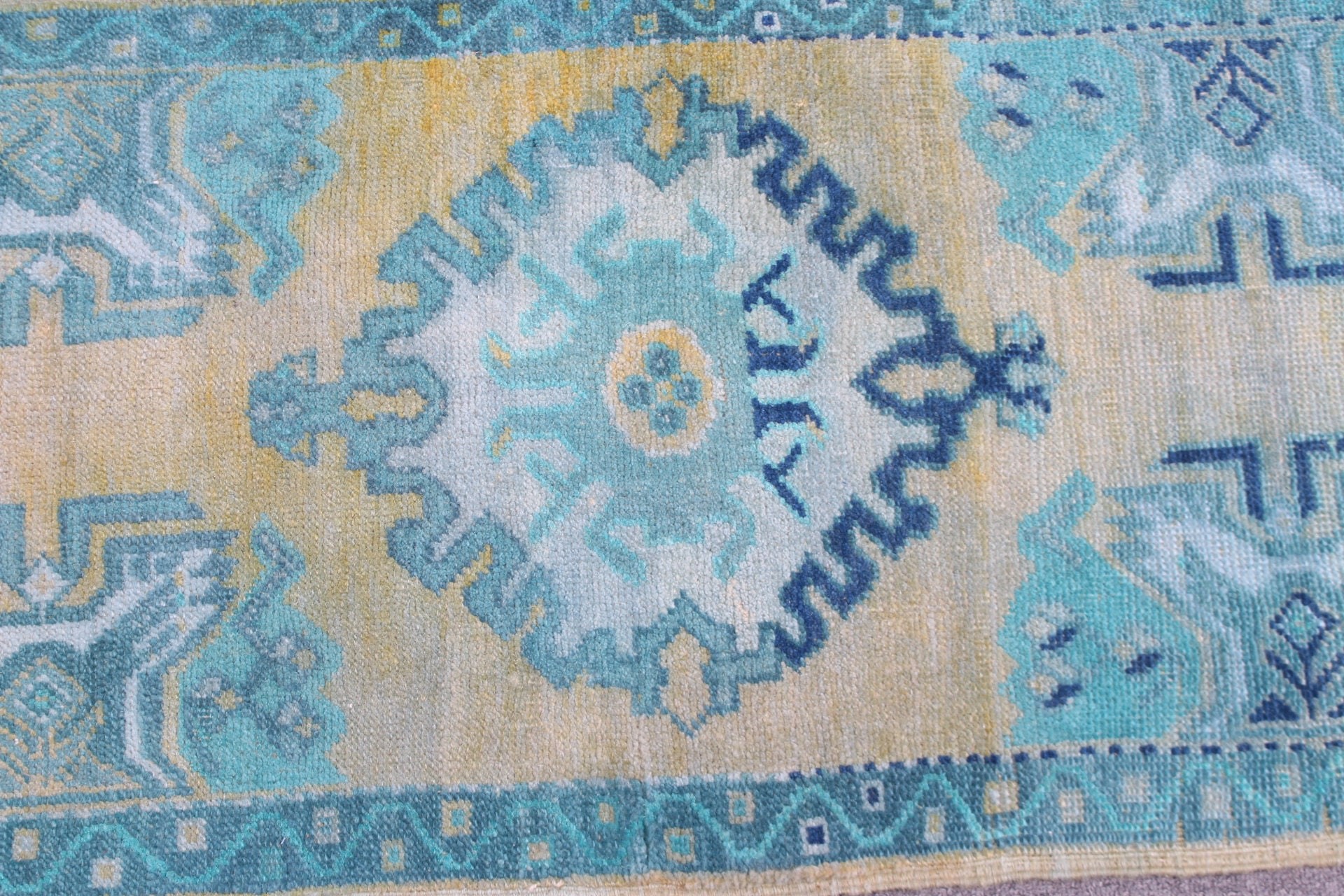 Yatak Odası Halısı, Türk Halıları, 1.6x3.7 ft Küçük Halı, Vintage Halı, Yeşil Oushak Halı, Ev Dekor Halısı, Araba Paspas Halıları, Araba Paspas Halıları, Organik Halı