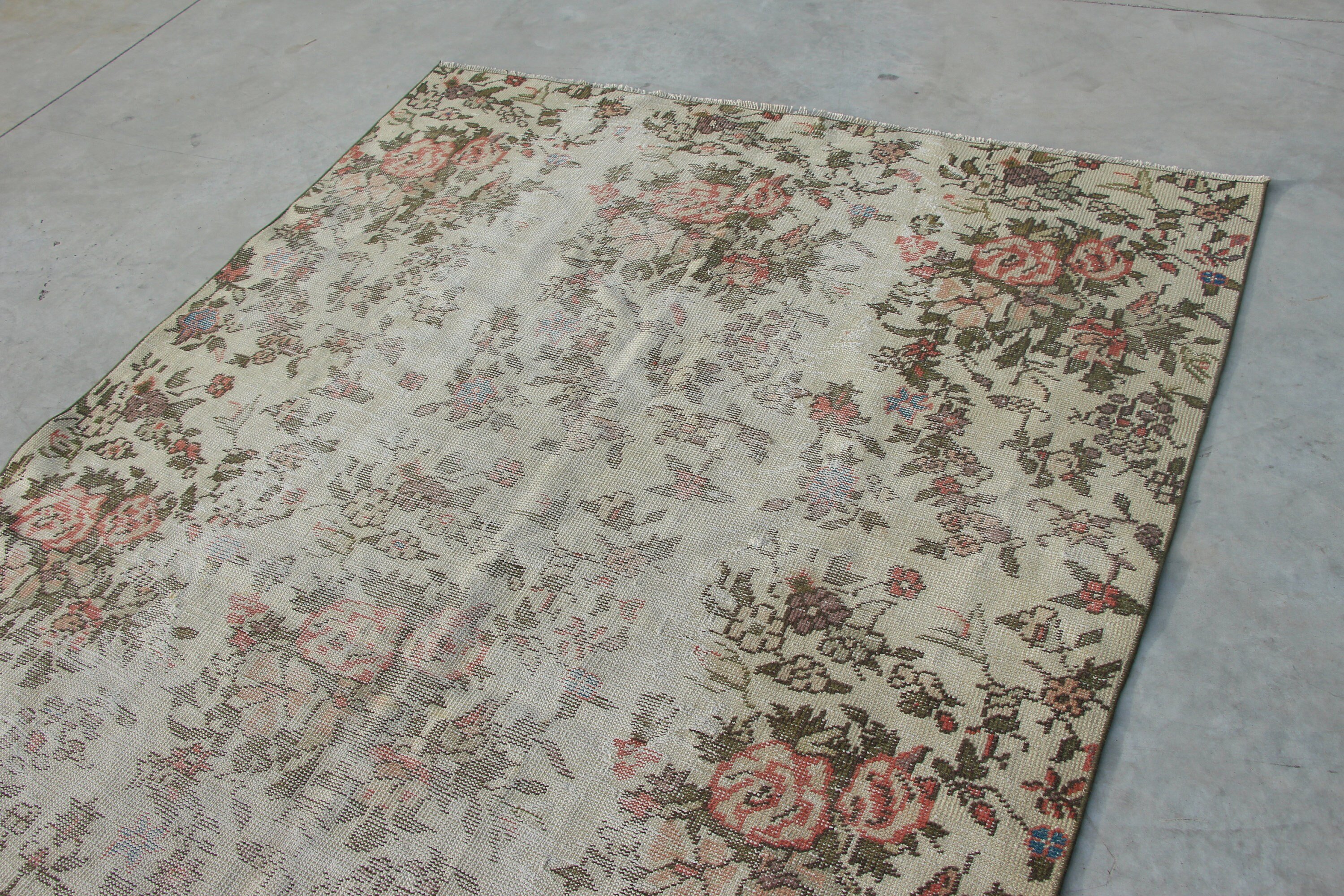 5.6x8.9 ft Large Rug, Pale Rug, Salon Rugs, Bedroom Rug, Kitchen Rug, Anatolian Rug, Old Rug, Vintage Rug, Beige Oriental Rugs, Turkish Rug