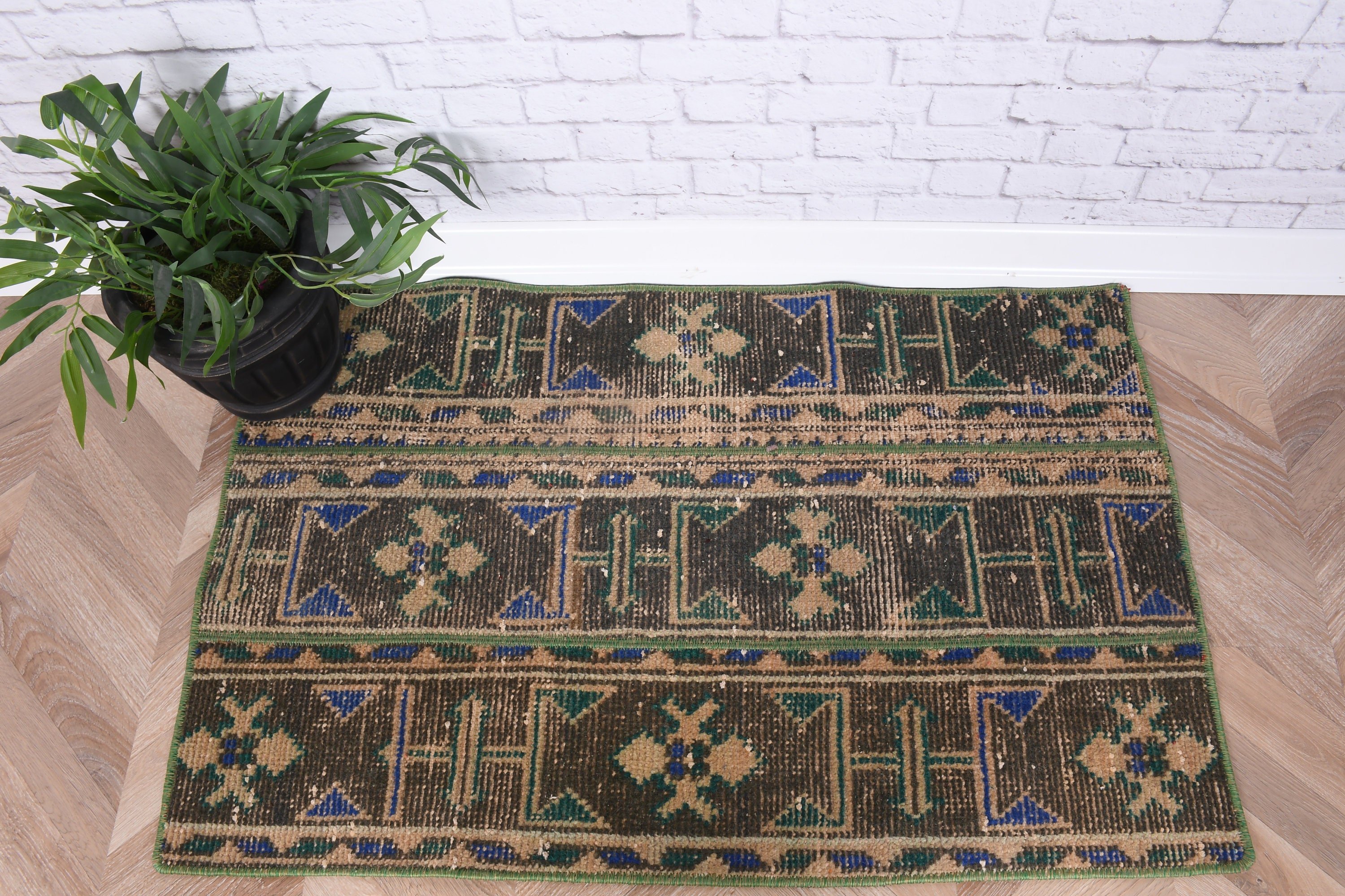 Vintage Halı, Soğuk Halı, Araba Paspas Halıları, 2,1x3,2 ft Küçük Halı, Türk Halısı, Mutfak Halıları, Kahverengi Fas Halıları, Çocuk Halısı