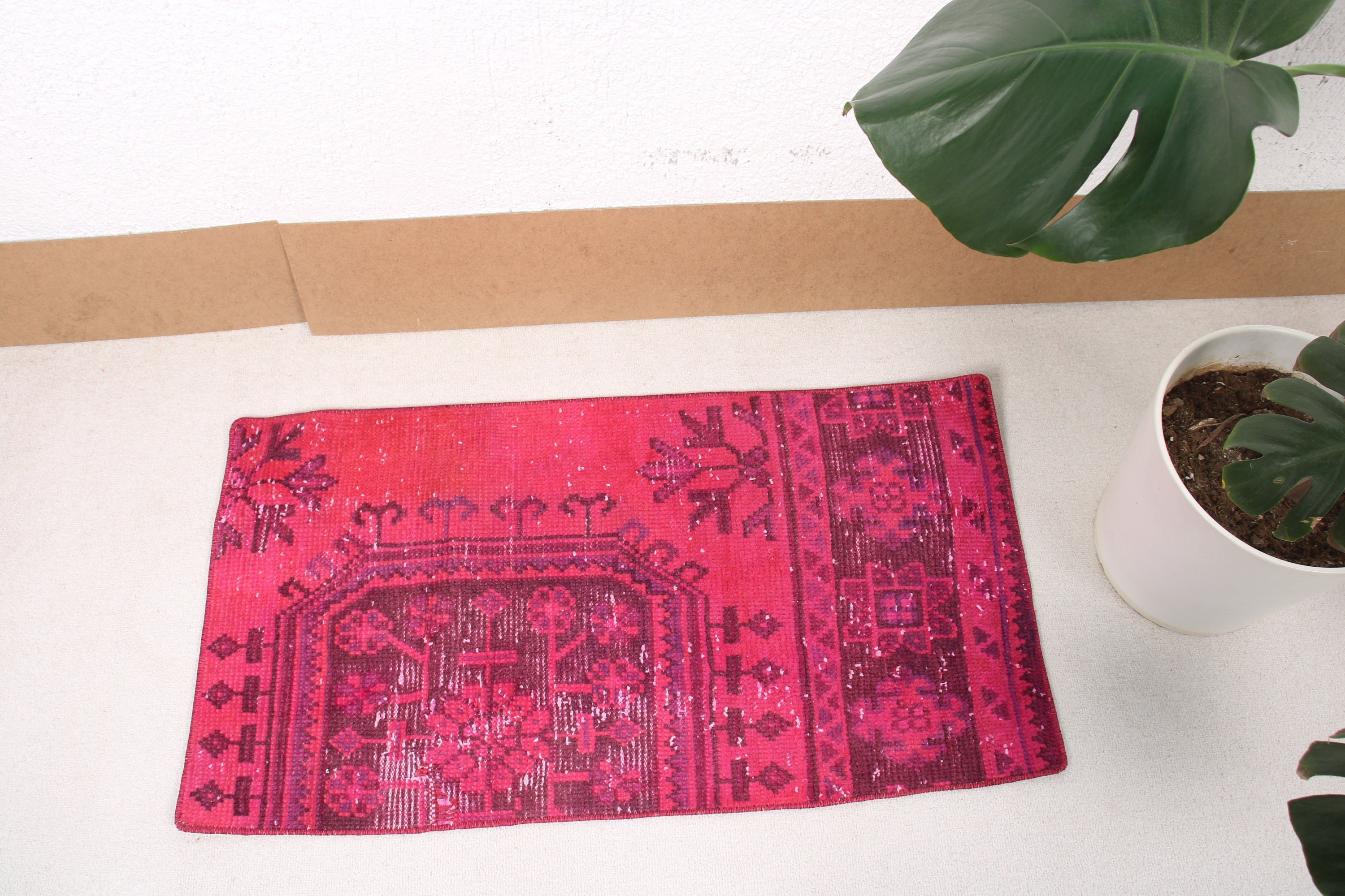 Turkish Rug, Luxury Rug, Small Boho Rugs, Car Mat Rugs, Flatweave Rugs, Vintage Rugs, Pink Cool Rug, 1.7x3.1 ft Small Rug, Kitchen Rug