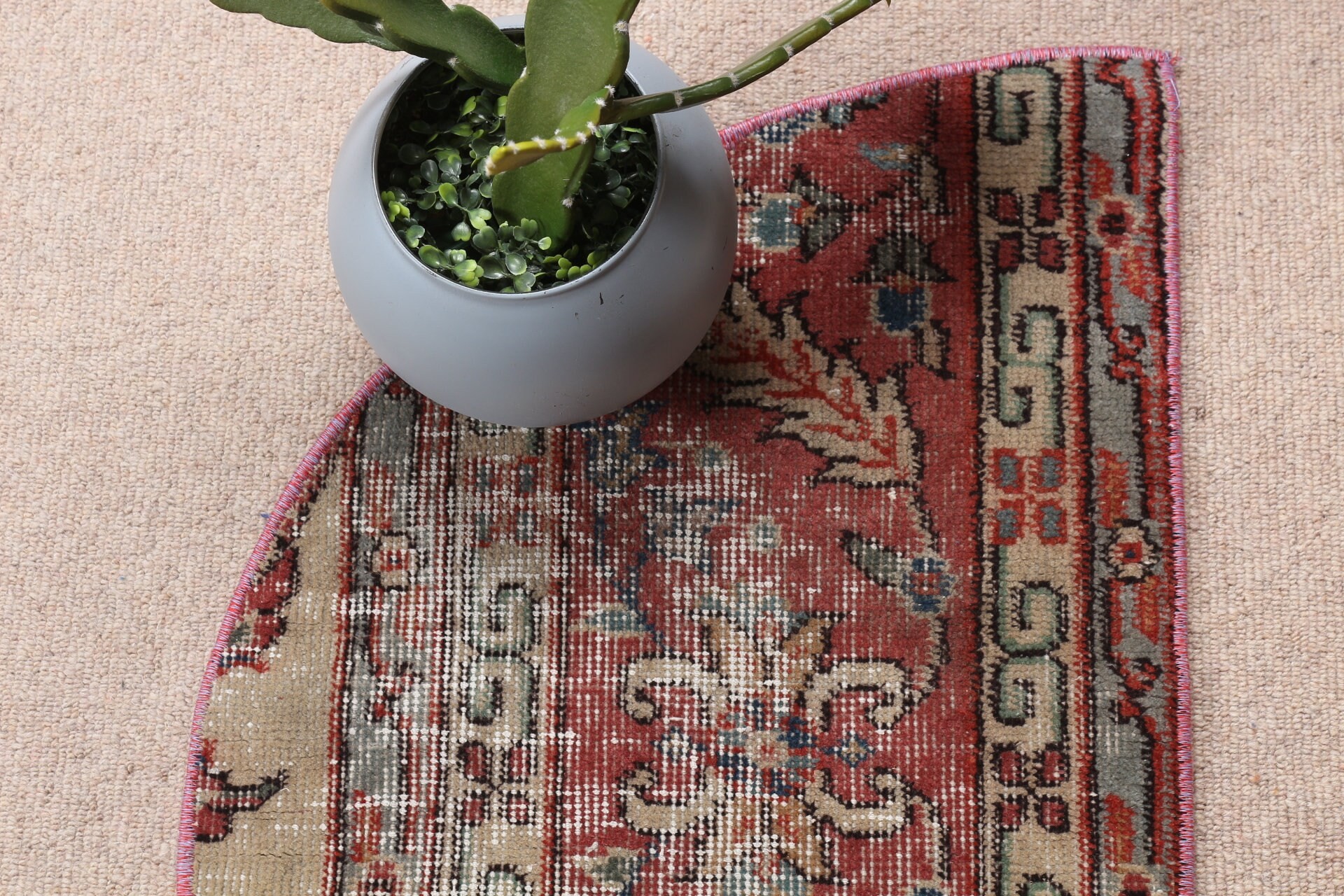 Nursery Rug, Cool Rug, Bedroom Rug, Vintage Rug, Red  2.5x1.5 ft Small Rug, Entry Rugs, Turkish Rug, Rugs for Kitchen