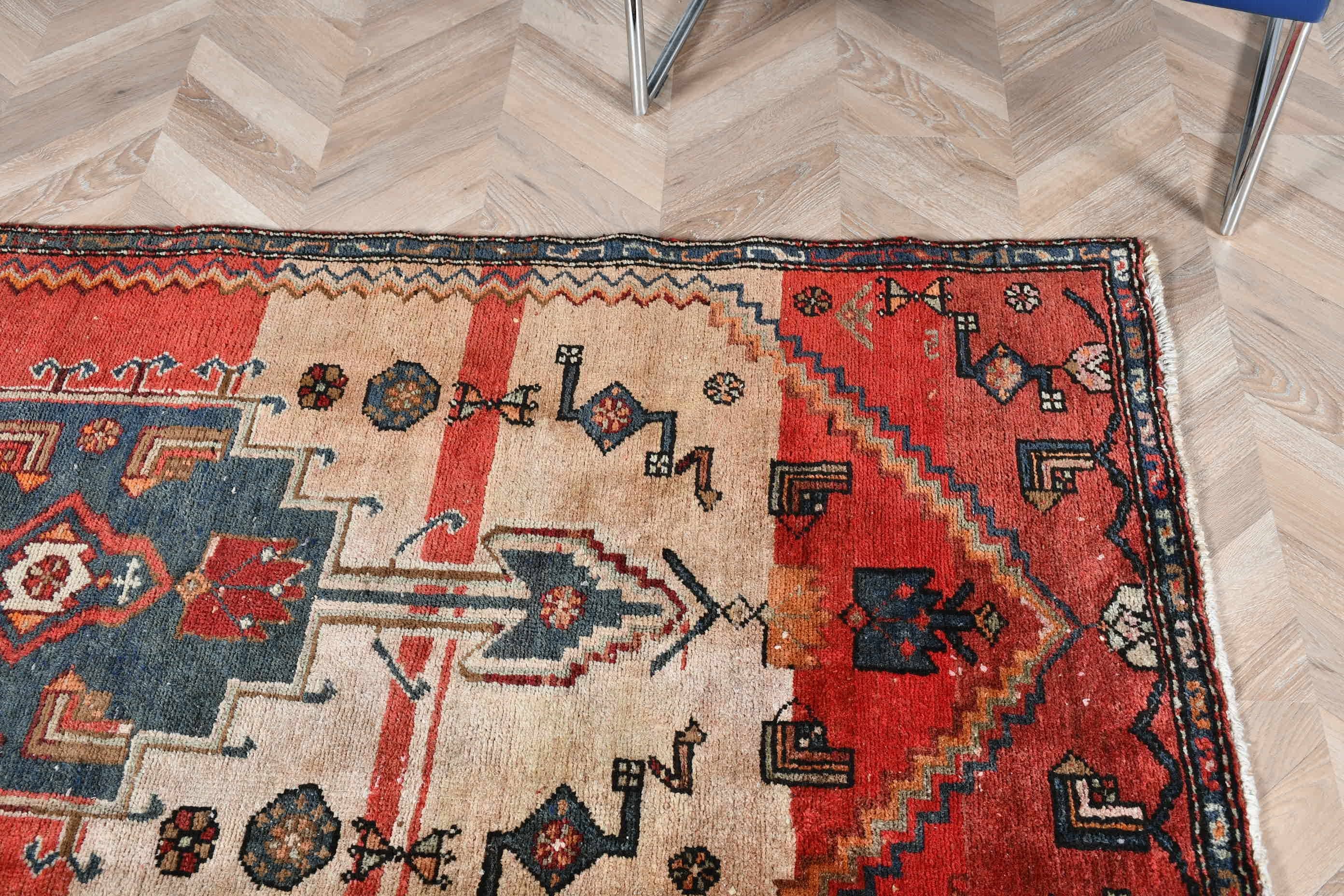 Turkish Rug, Antique Rug, Rugs for Kitchen, Vintage Rugs, Entry Rugs, Floor Rug, Nursery Rug, Red Oriental Rugs, 3.1x7 ft Accent Rugs