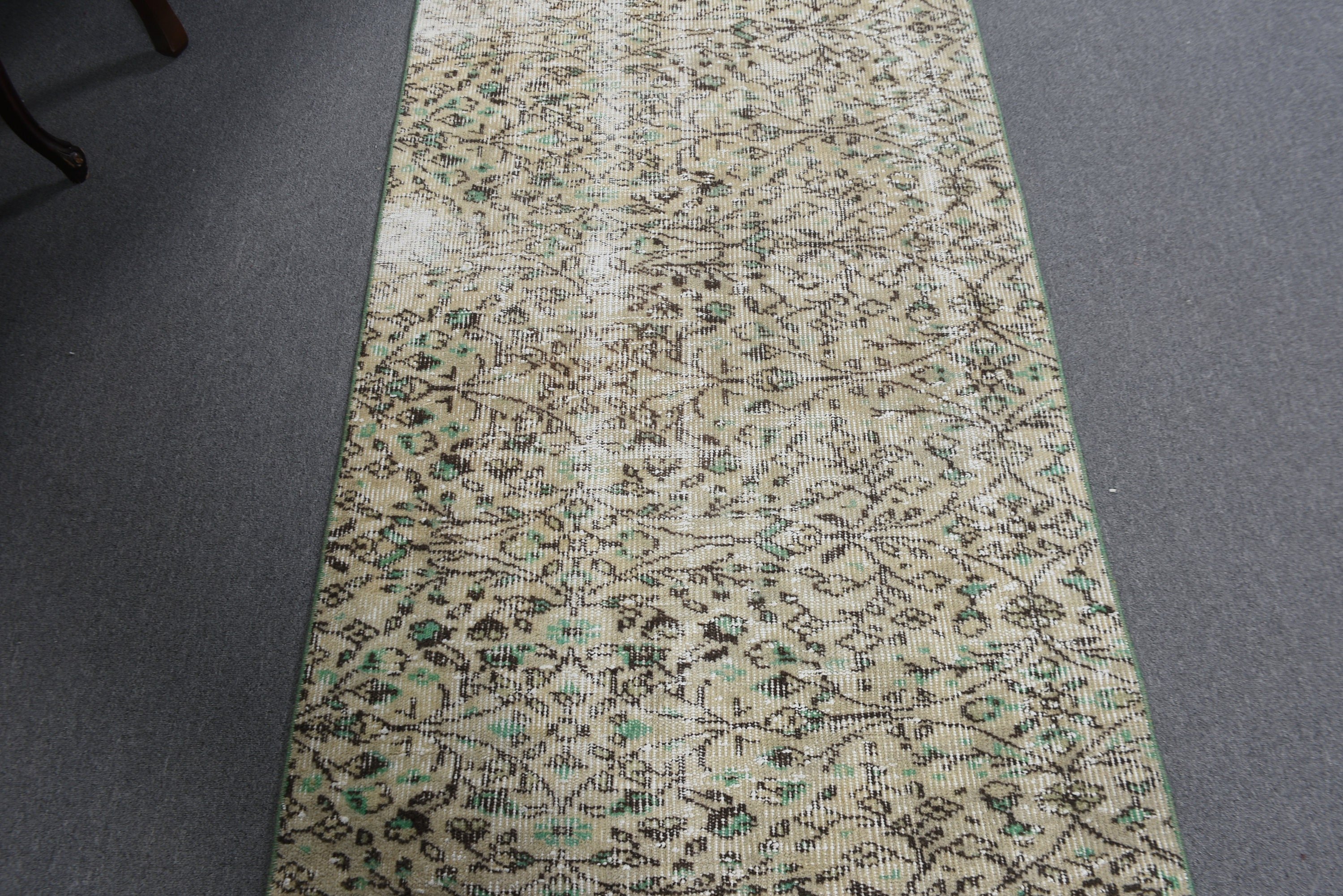 Vintage Halı, 3.1x9.2 ft Runner Halıları, Havalı Halılar, Yatak Odası Halıları, Mavi Açıklama Halıları, Uzun Koşucu Halıları, Vintage Runner Halıları, Türk Halıları