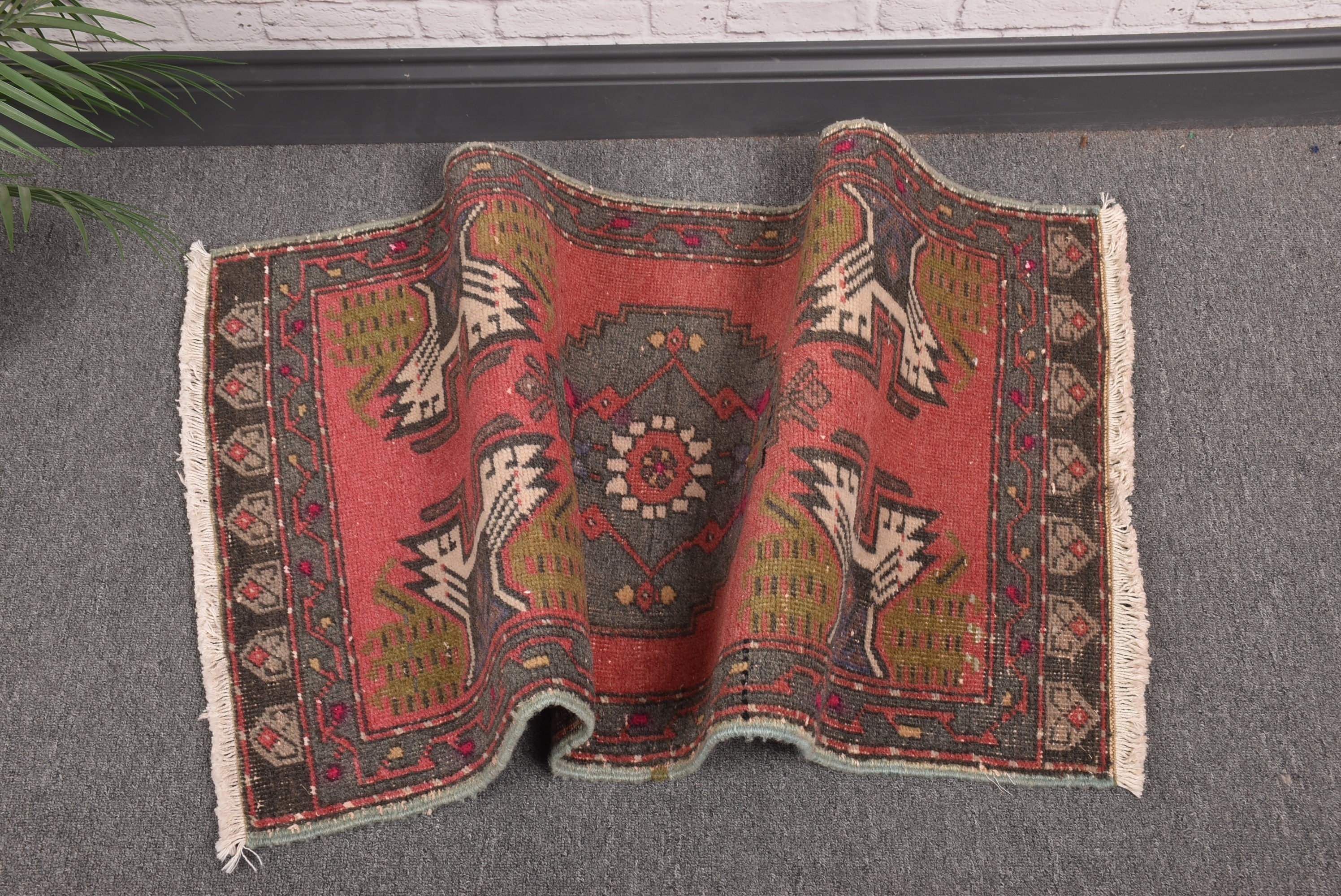 Boho Halı, Türk Halıları, Pembe Nötr Halılar, Yatak Odası Halısı, Vintage Halı, 1.8x3.5 ft Küçük Halılar, Yatak Odası Halıları, Banyo Halısı, Fas Halıları