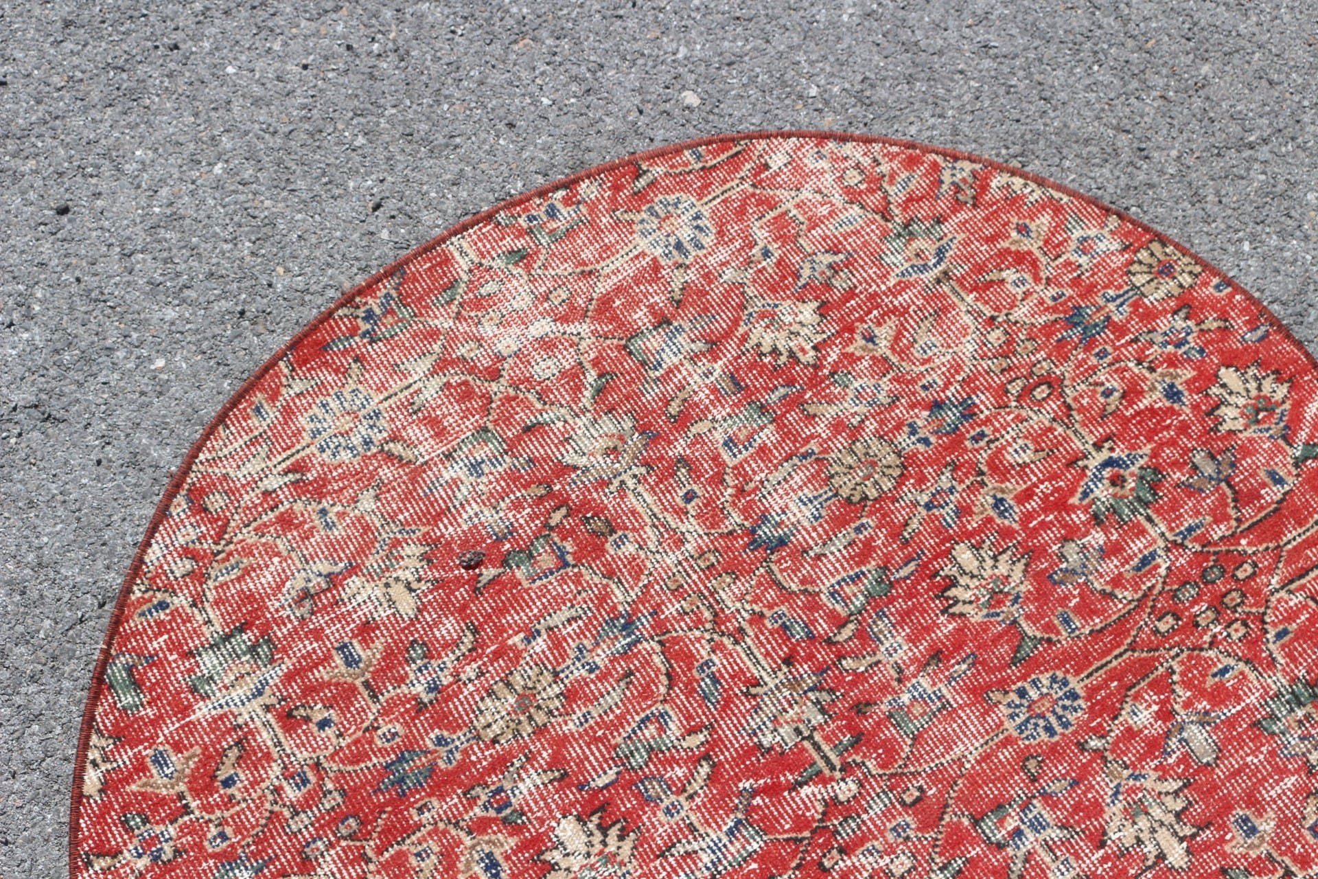 Vintage Rug, Nursery Rug, Red Anatolian Rug, 3.6x3.5 ft Small Rug, Rugs for Bathroom, Floor Rug, Turkish Rugs, Entry Rugs, Antique Rug