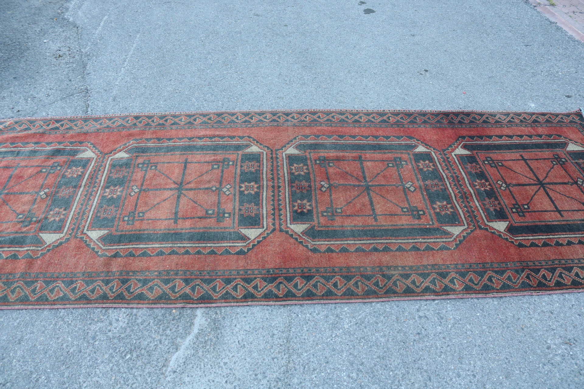 Old Rug, Rugs for Kitchen, Corridor Rugs, 3.8x11 ft Runner Rugs, Wool Rug Runner Rugs, Moroccan Rug, Vintage Rug, Turkish Rug, Colorful Rug