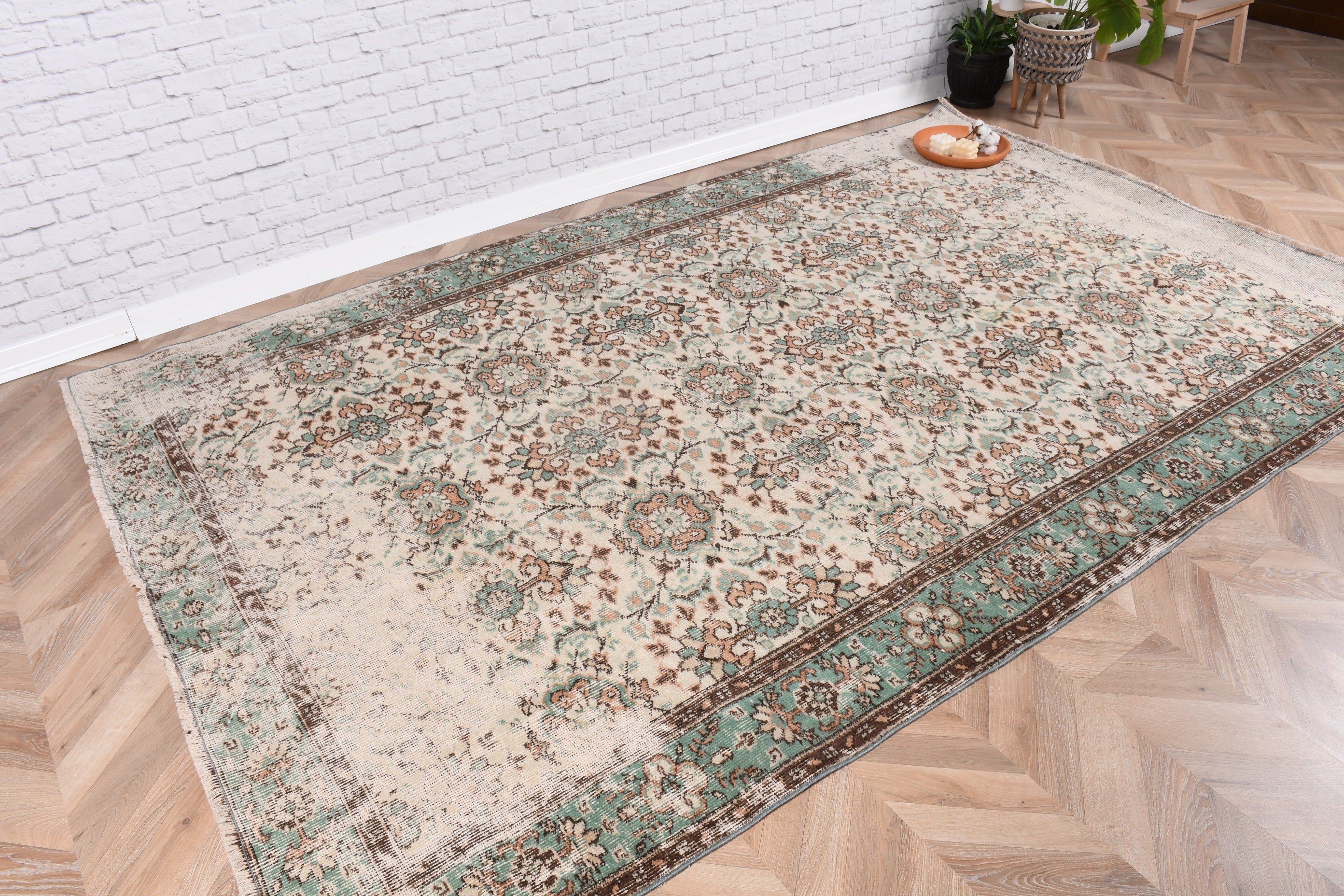 Large Vintage Rug, Vintage Rugs, Living Room Rug, Kitchen Rug, Turkish Rugs, Beige Neutral Rug, 5.8x9.2 ft Large Rugs, Moroccan Rug