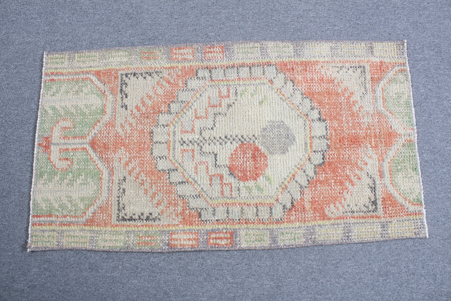 Wall Hanging Rug, 1.8x3.4 ft Small Rug, Bedroom Rug, Nursery Rugs, Muted Rug, Orange Anatolian Rug, Vintage Rug, Turkish Rug