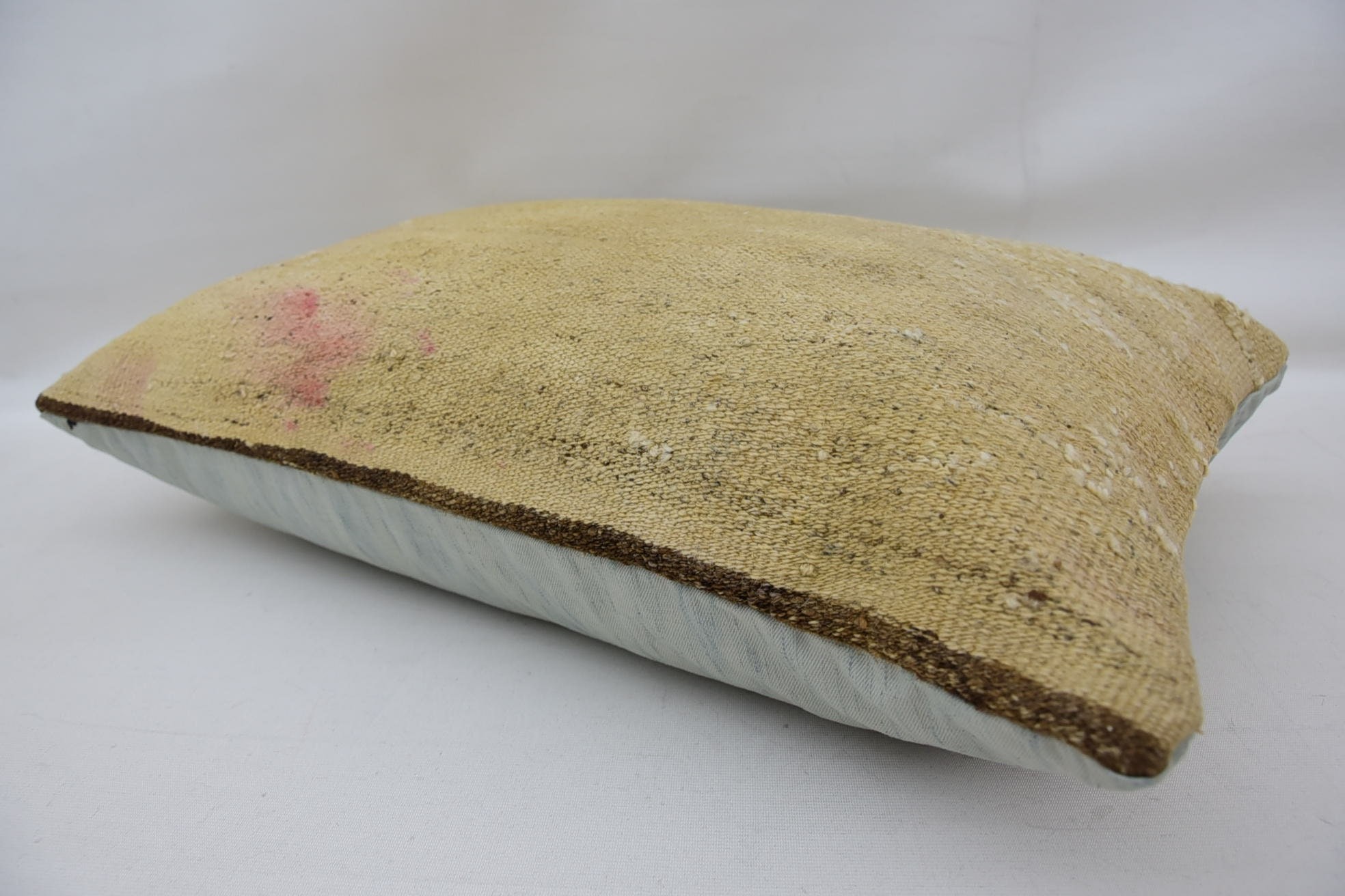 Handmade Pillow Case, Outdoor Throw Cushion, Pillow for Couch, Turkish Pillow, Vintage Pillow, 16"x24" Beige Pillow Cover