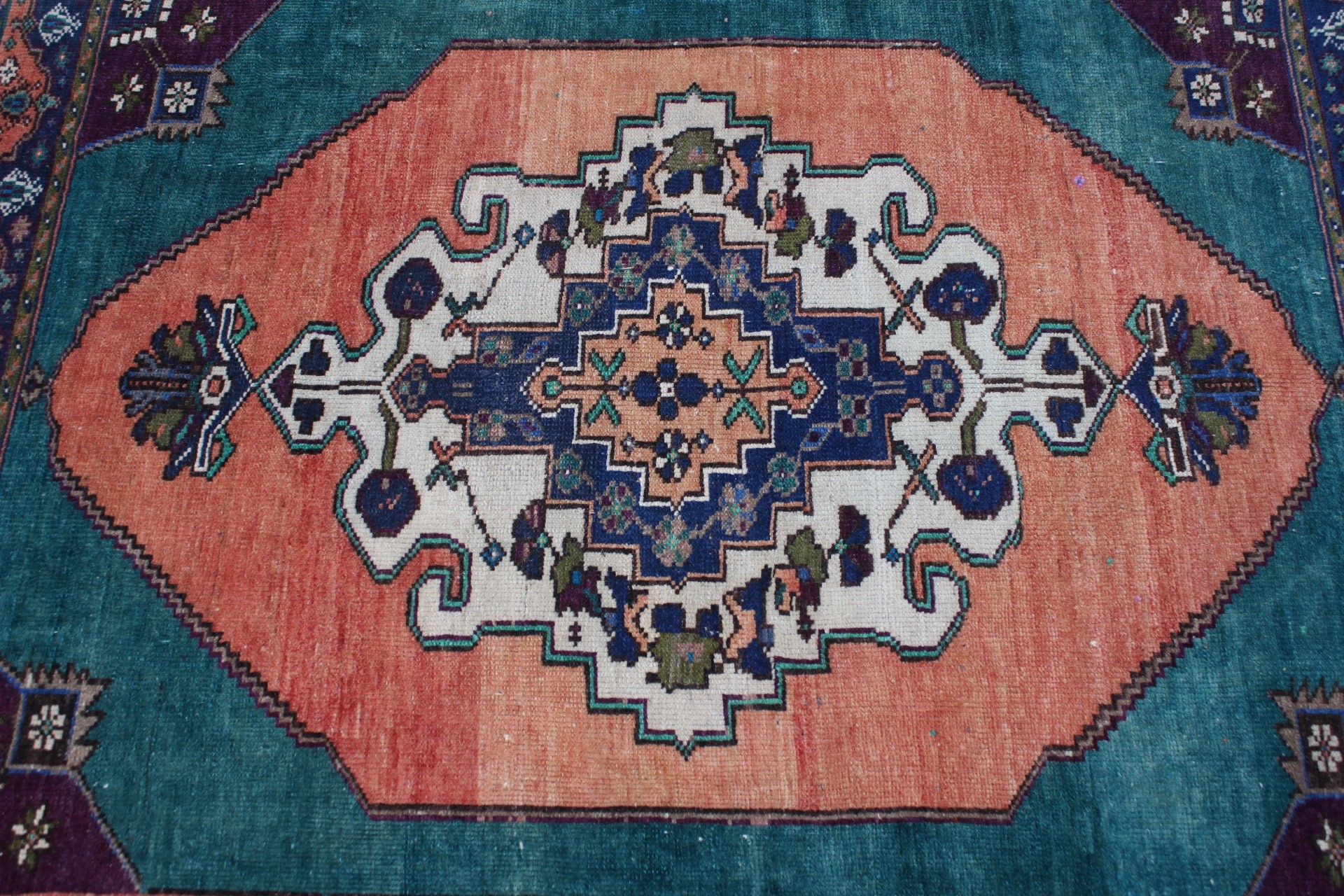 Göçebe Halı, Çocuk Odası Halıları, Vintage Halı, Türk Halıları, Yer Halıları, Giriş Halıları, 4x5.4 ft Accent Halı, Turuncu Oryantal Halı, Yatak Odası Halıları