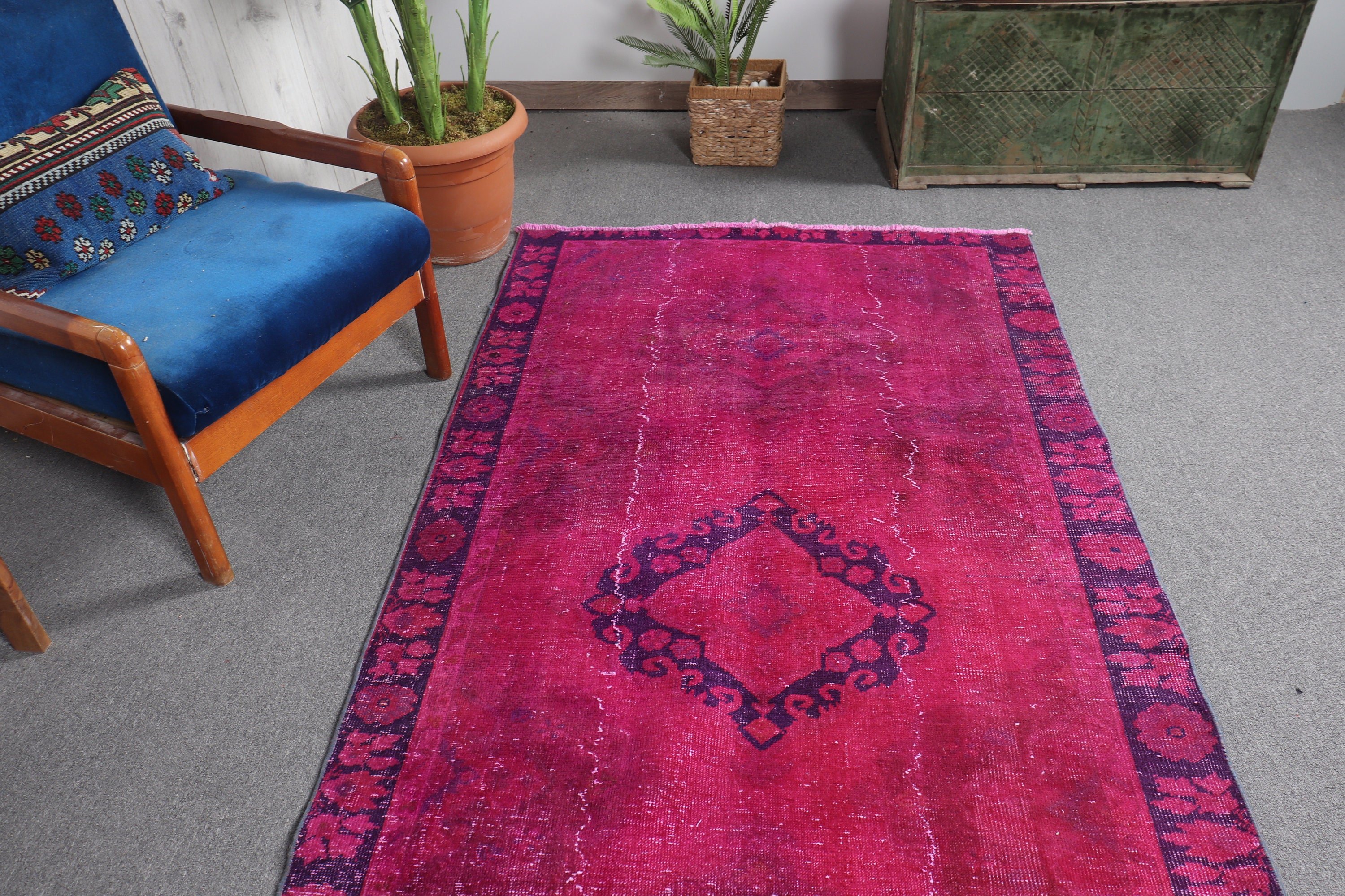 Pink Oushak Rugs, Antique Rug, Corridor Rug, Office Rug, Turkish Rugs, Home Decor Rugs, Vintage Rug, 4x12.2 ft Runner Rug, Hallway Rug