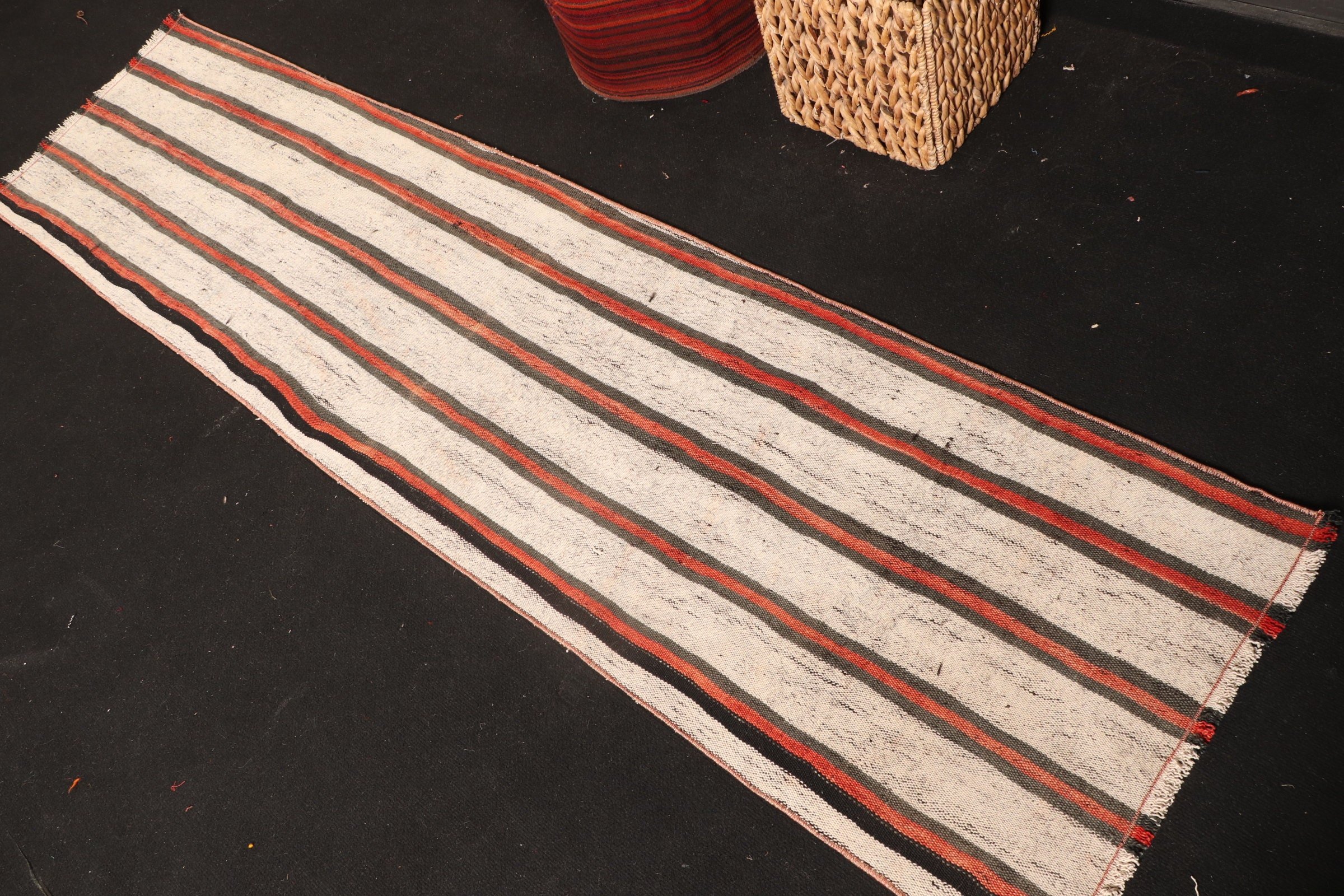 2x7.9 ft Runner Rug, Turkish Rug, Corridor Rug, Anatolian Rug, Kilim, Vintage Rug, Boho Rug, Beige Kitchen Rug, Moroccan Rugs, Hallway Rug