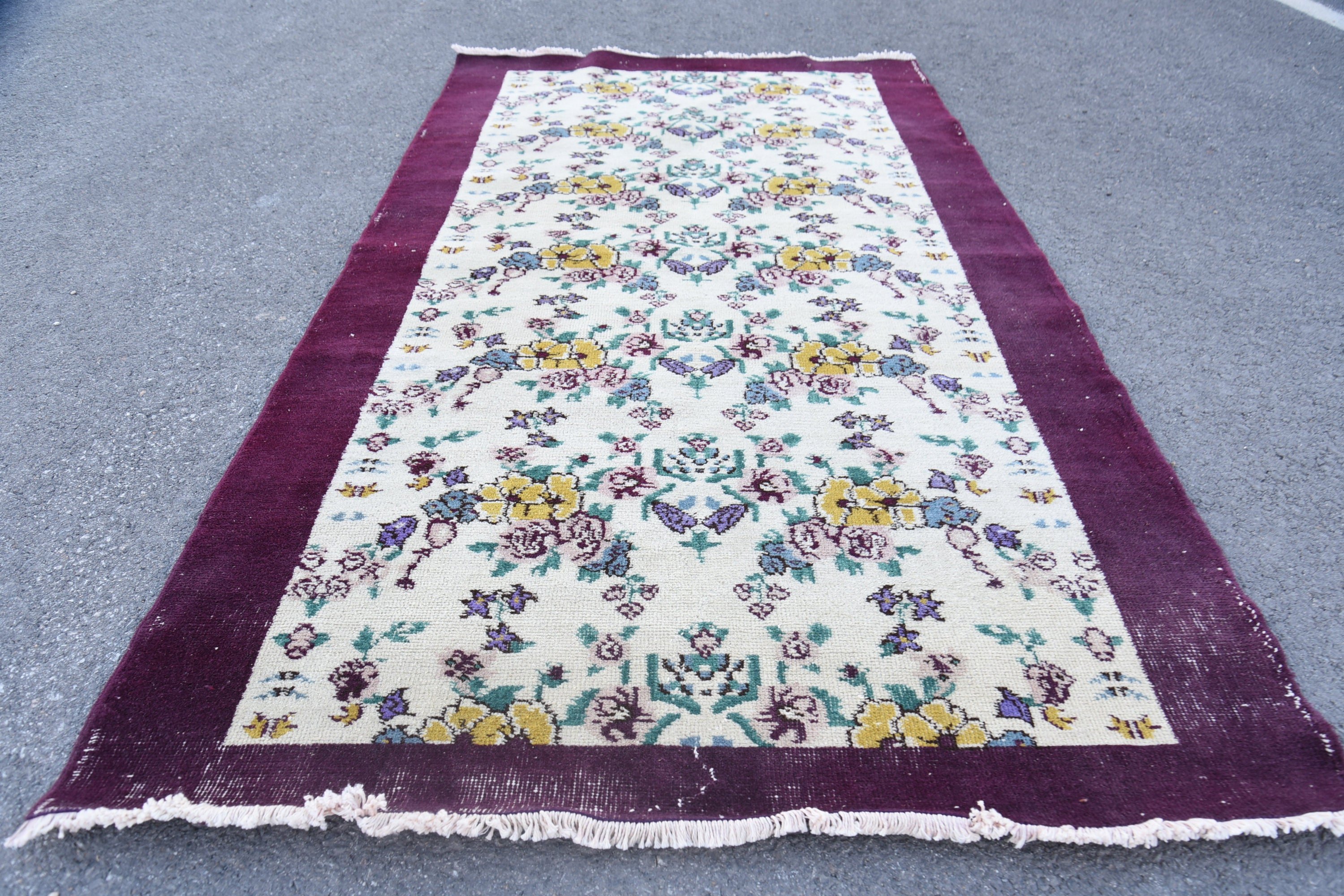 Living Room Rugs, Art Rug, Oushak Rug, 3.8x6.9 ft Area Rug, Colorful Rug, Handmade Rugs, Vintage Rug, Turkish Rug, Rugs for Nursery