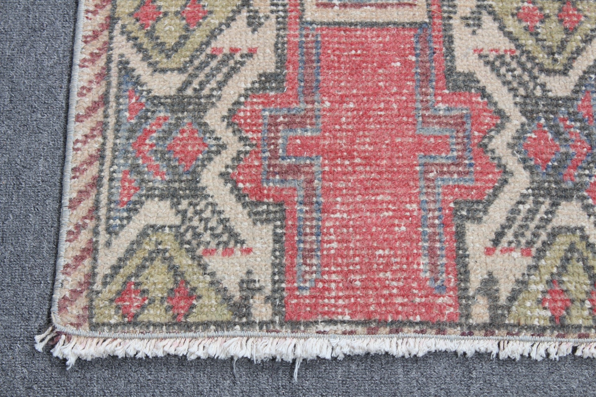 Turkish Rug, Antique Rug, 1.6x3 ft Small Rug, Bedroom Rug, Kitchen Rug, Vintage Rugs, Rugs for Kitchen, Bathroom Rugs, Red Bedroom Rug