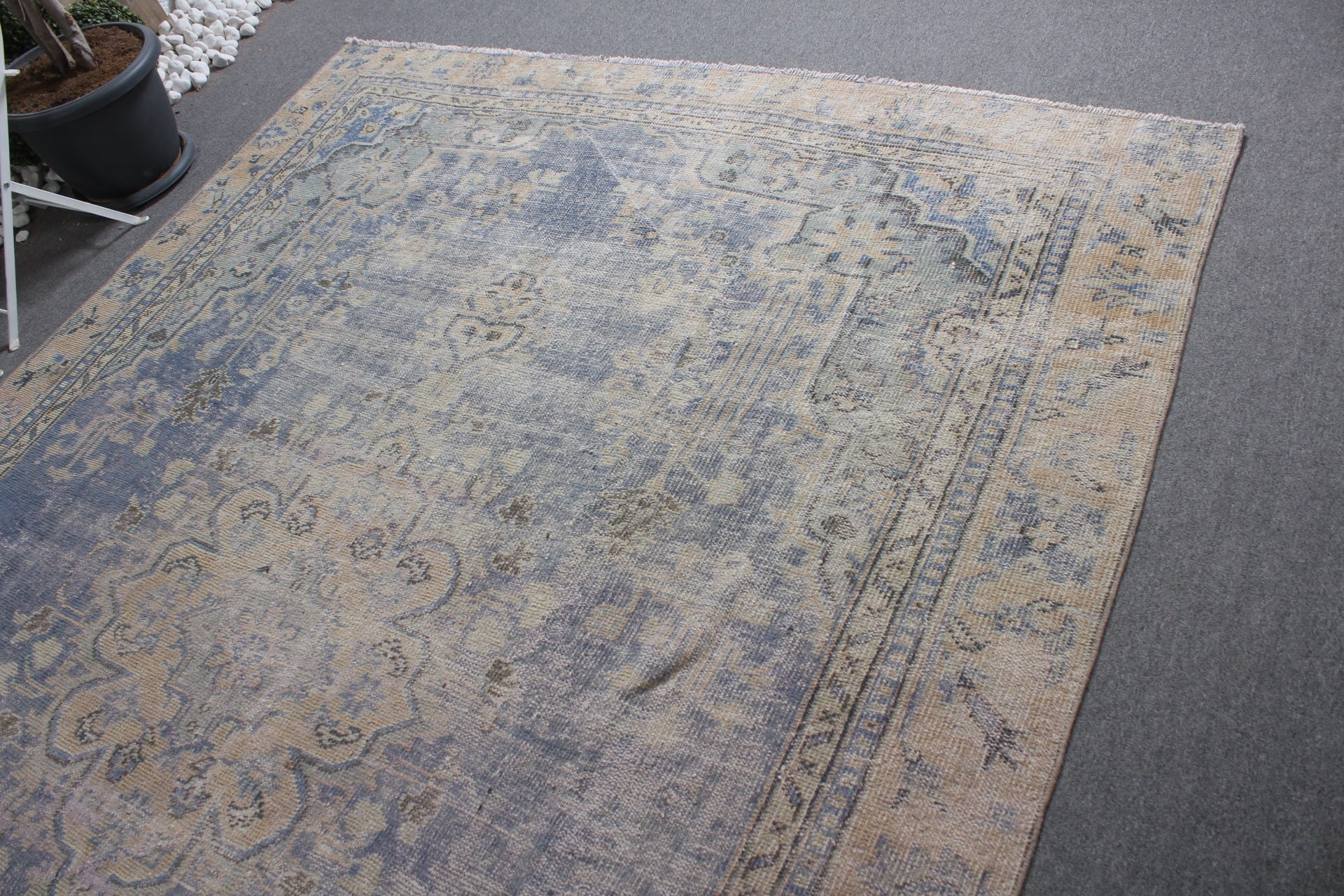 6.9x10.2 ft Oversize Rug, Vintage Rugs, Cool Rugs, Handmade Rugs, Dining Room Rugs, Turkish Rug, Blue Antique Rug, Antique Rug, Salon Rug