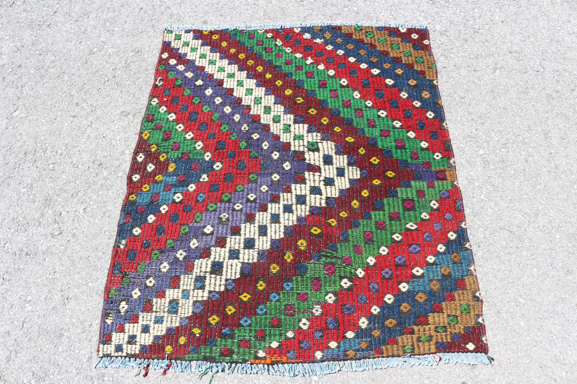 Fas Halıları, Retro Halı, Banyo Halıları, Vintage Halı, Türk Halısı, Yeşil Yün Halı, Yatak Odası Halısı, Mutfak Halıları, Kilim, 3,2x3,9 ft Küçük Halılar