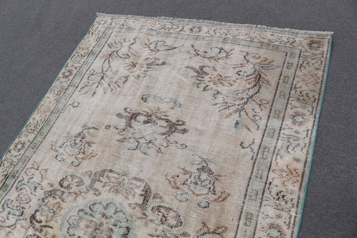 Vintage Rugs, Turkish Rug, Beige Floor Rug, Dining Room Rug, Salon Rug, Moroccan Rugs, 4.9x8.7 ft Large Rug, Home Decor Rugs, Custom Rug