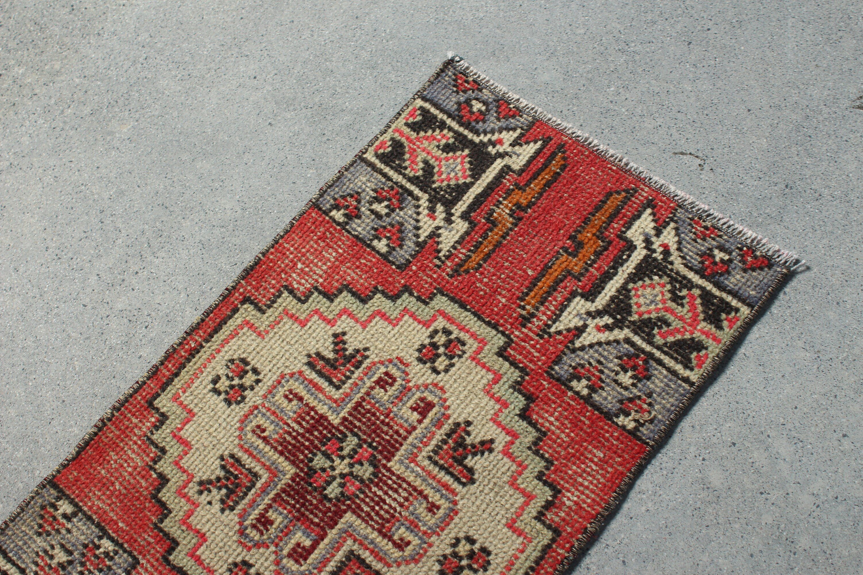 Home Decor Rug, Red Oushak Rug, Car Mat Rugs, Rugs for Nursery, 1.4x2.7 ft Small Rug, Nursery Rug, Vintage Rug, Turkish Rug